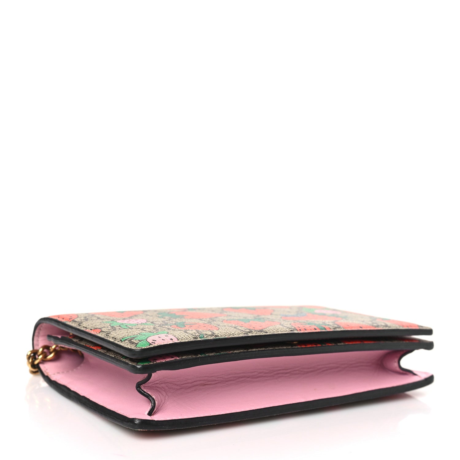 Gucci GG Supreme Monogram Strawberry Chain Wallet 4 of 12