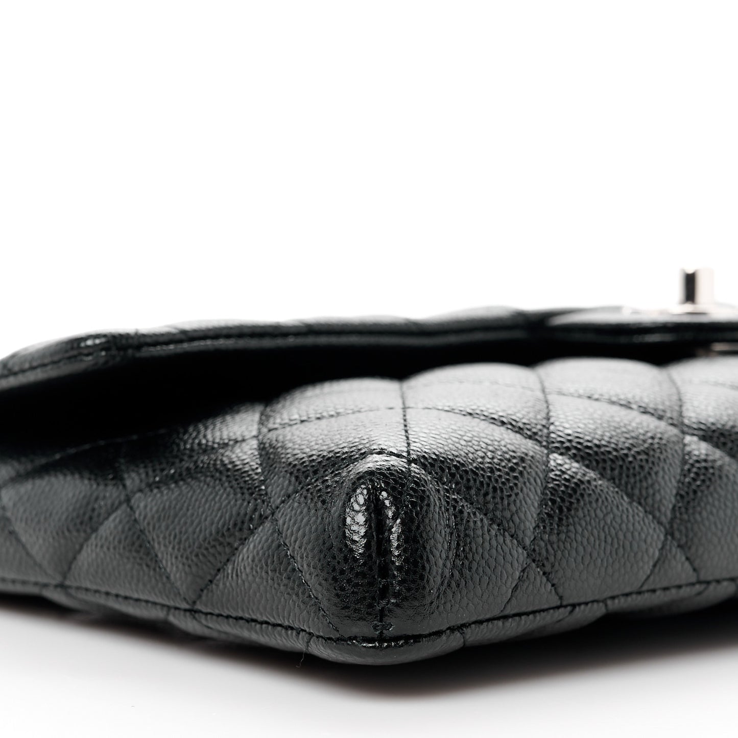 Caviar Quilted Flap Clutch Black
