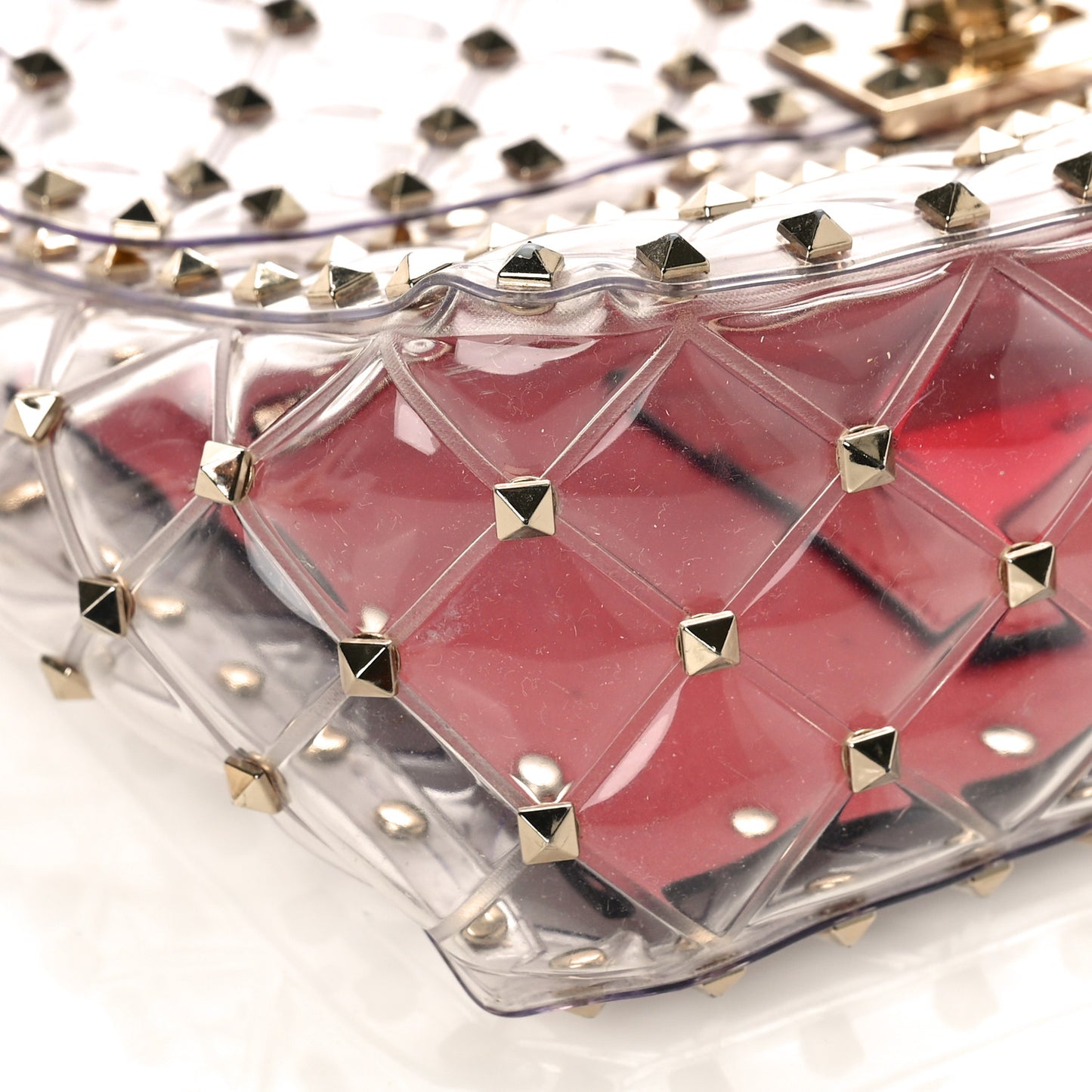 PVC Medium Rockstud Spike Shoulder Bag