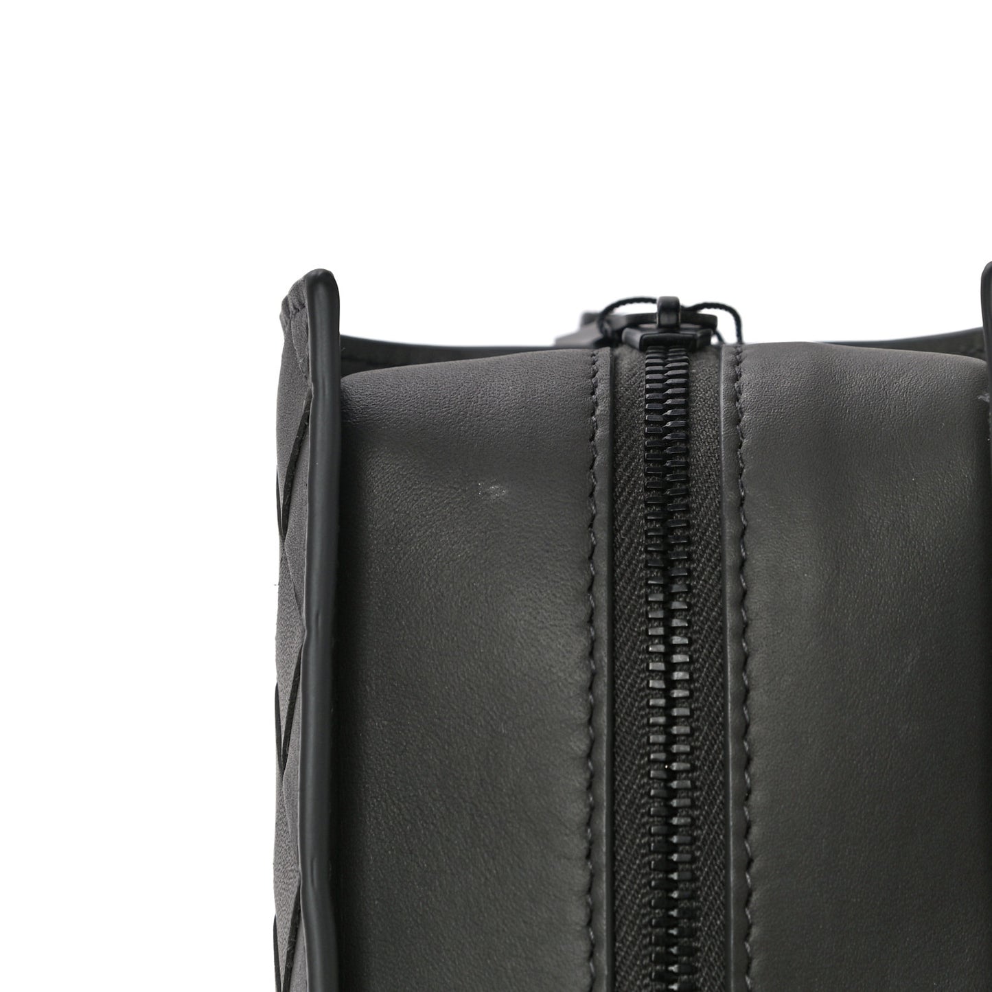 Nappa Maxi Intreccio Wristlet Pouch Graphite