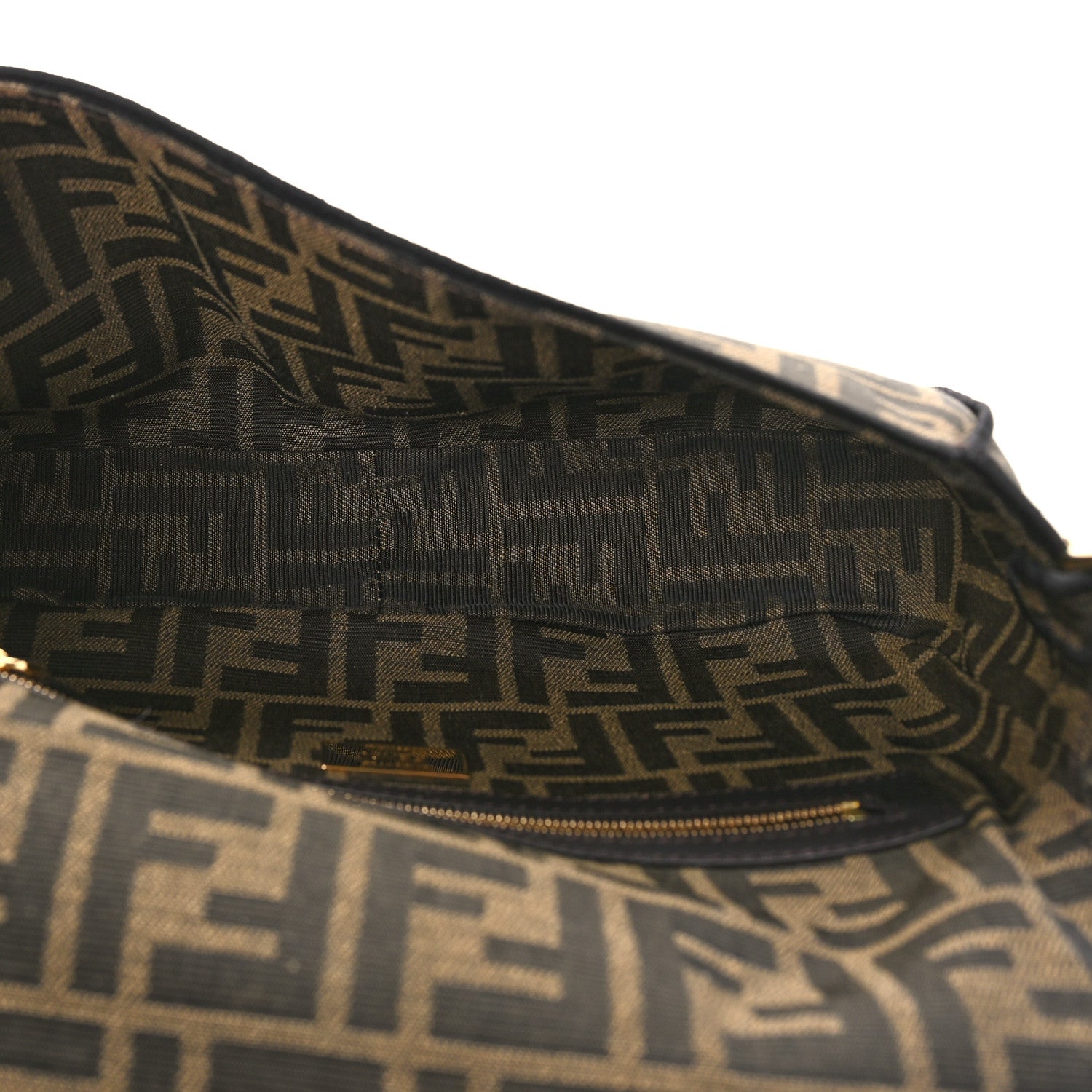 Fendi Fabric Jacquard FF 1974 Medium Baguette Tobacco Moro Black 8 of 19