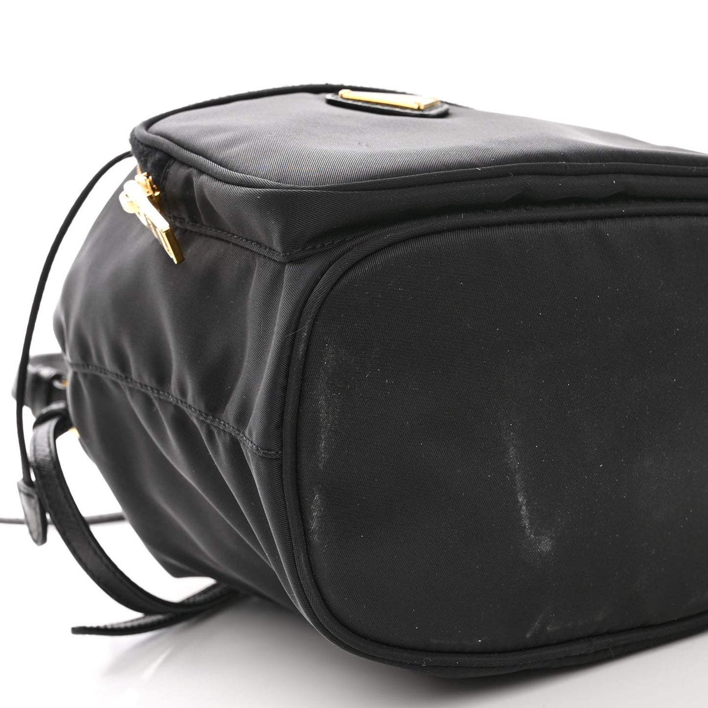 Saffiano Tessuto Nylon Mini Bucket Crossbody Bag Black
