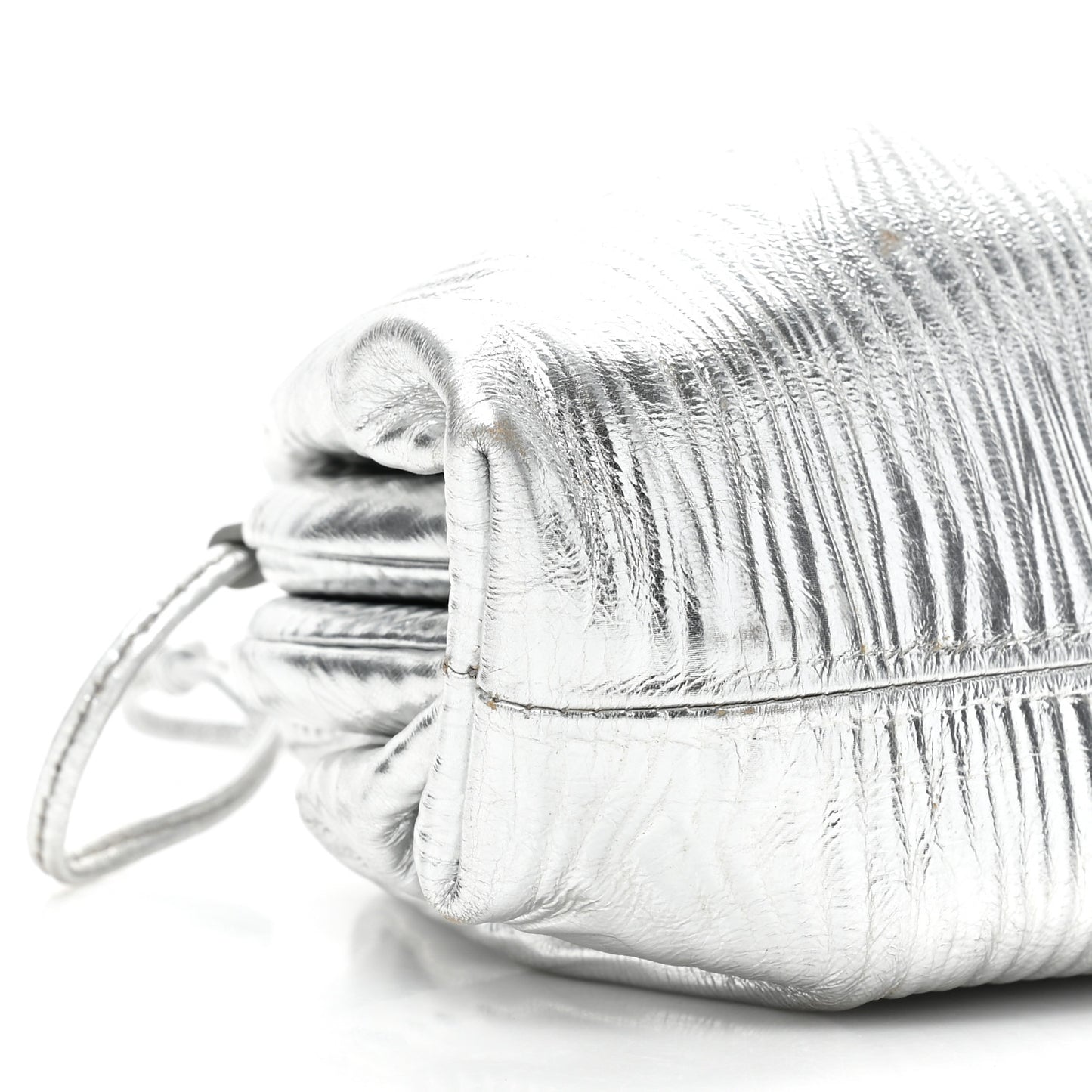 Metallic Bark Calfskin The Mini Pouch Silver