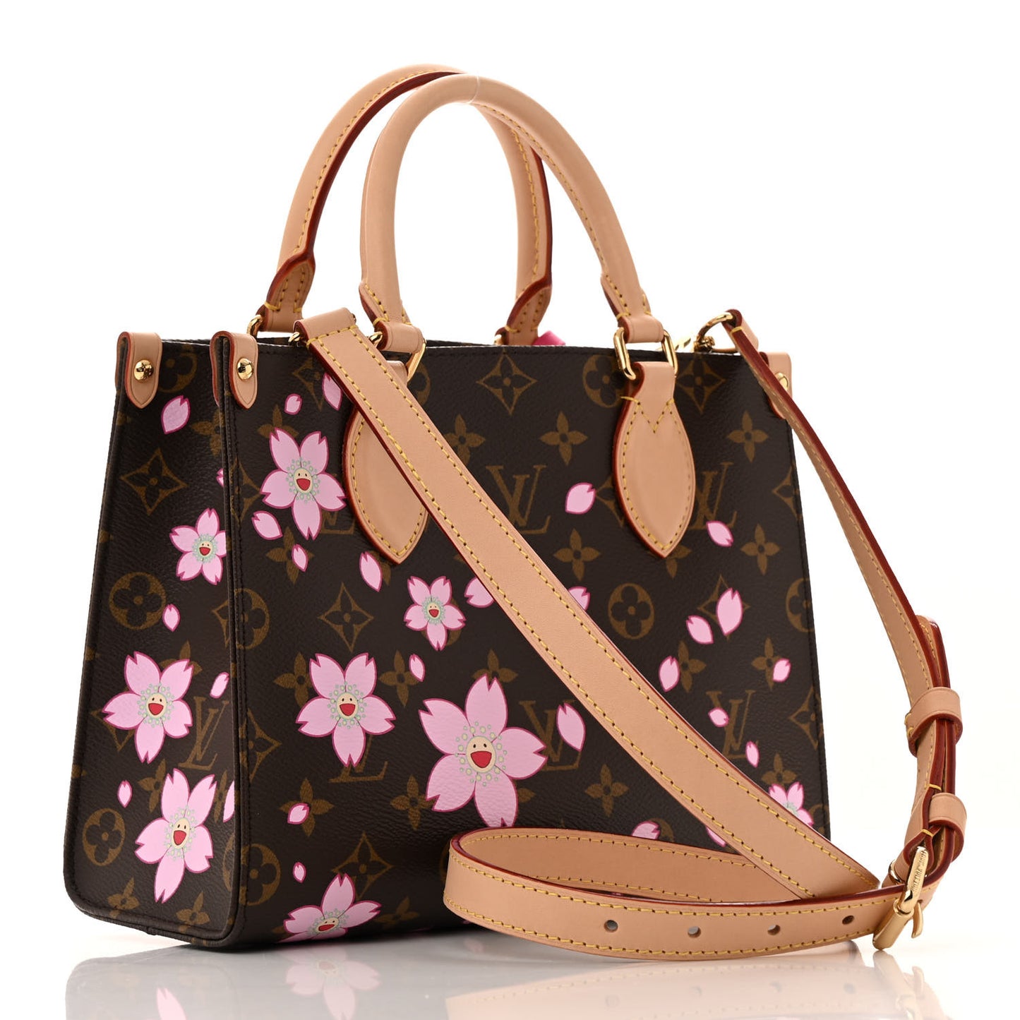 LV X TM Monogram Cherry Blossom Onthego PM Sakura Brown