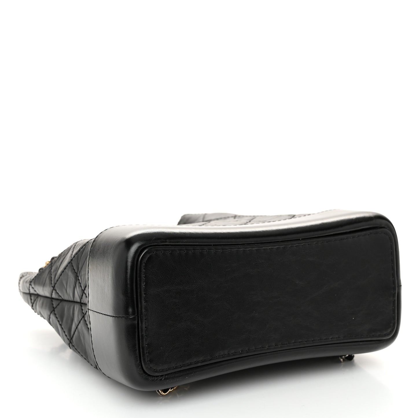 Aged Calfskin Quilted Small Gabrielle Backpack Black