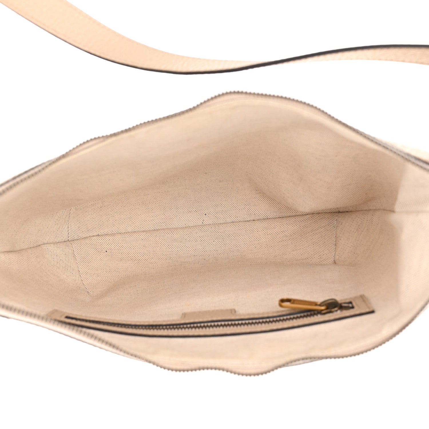 Gucci GG Supreme Monogram Textured Dollar Calfskin Web Small Ophidia Half Moon Hobo Beige Mystic White Oatmeal 5 of 10