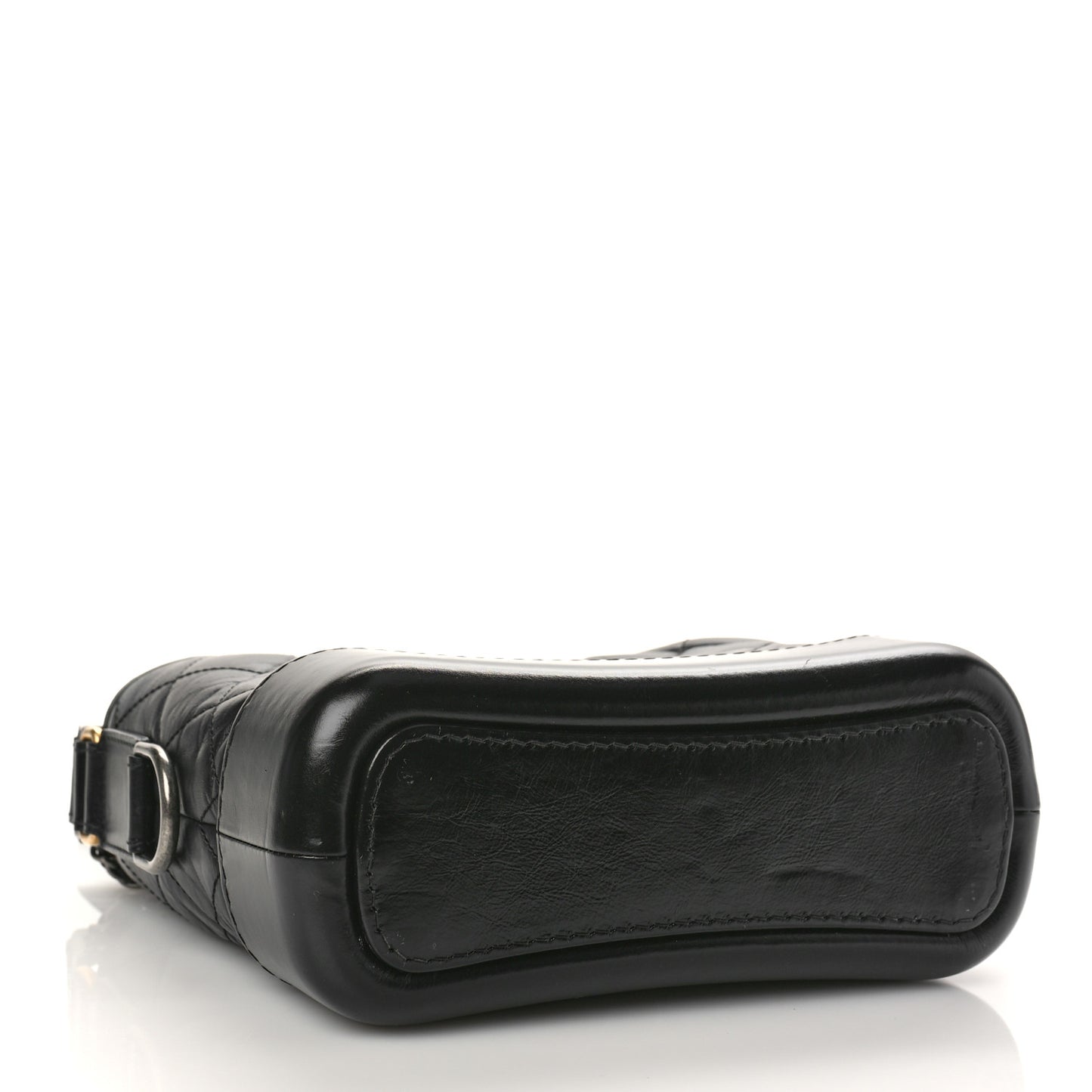 Aged Calfskin Quilted Small Gabrielle Hobo Black