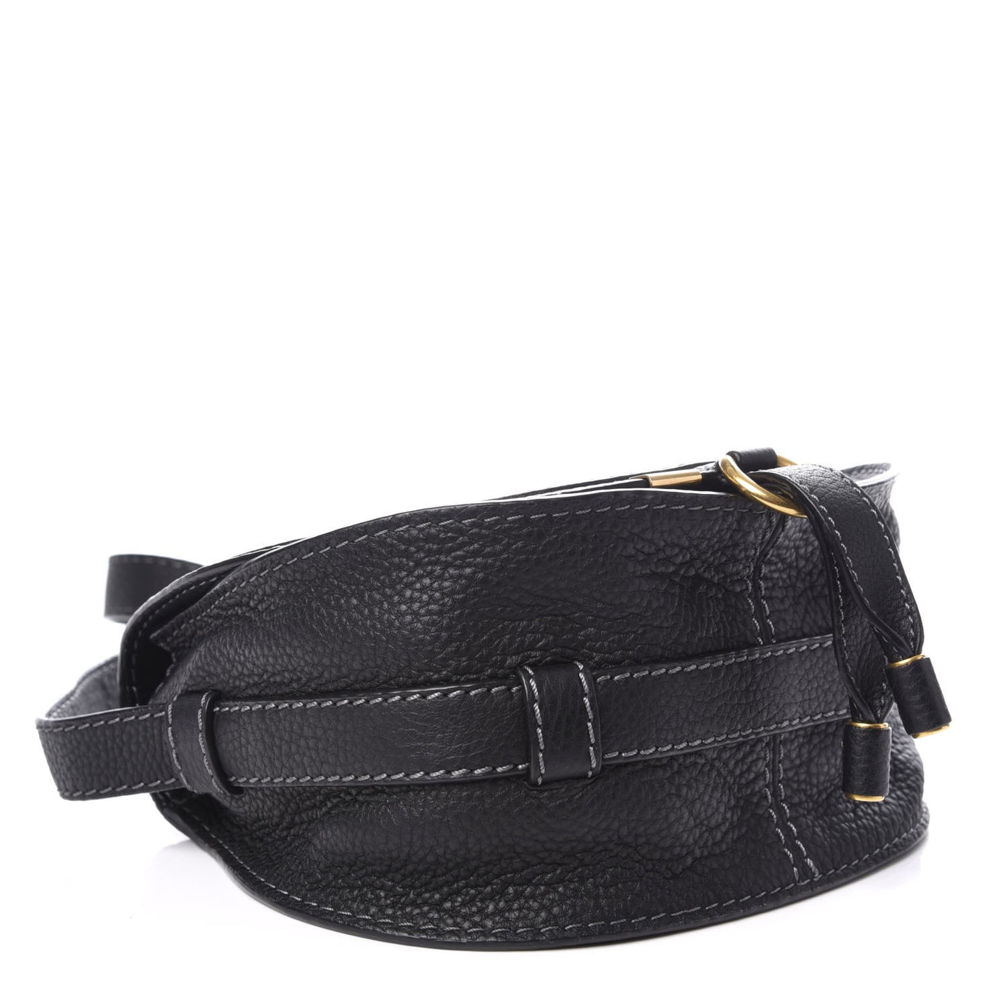 Calfskin Mini Marcie Round Crossbody Bag Black