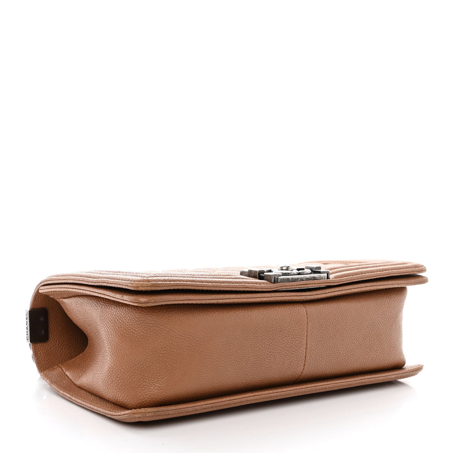 Caviar Quilted Medium Boy Flap Light Brown