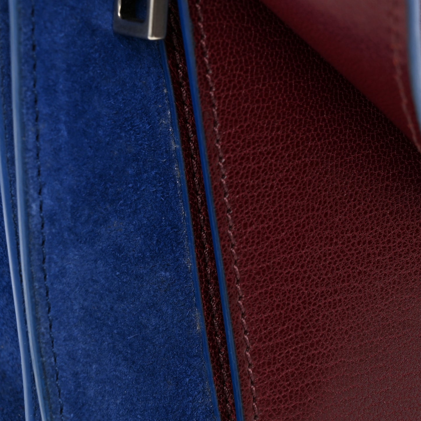 Goatskin Suede Small GV3 Shoulder Bag Aubergine Blue