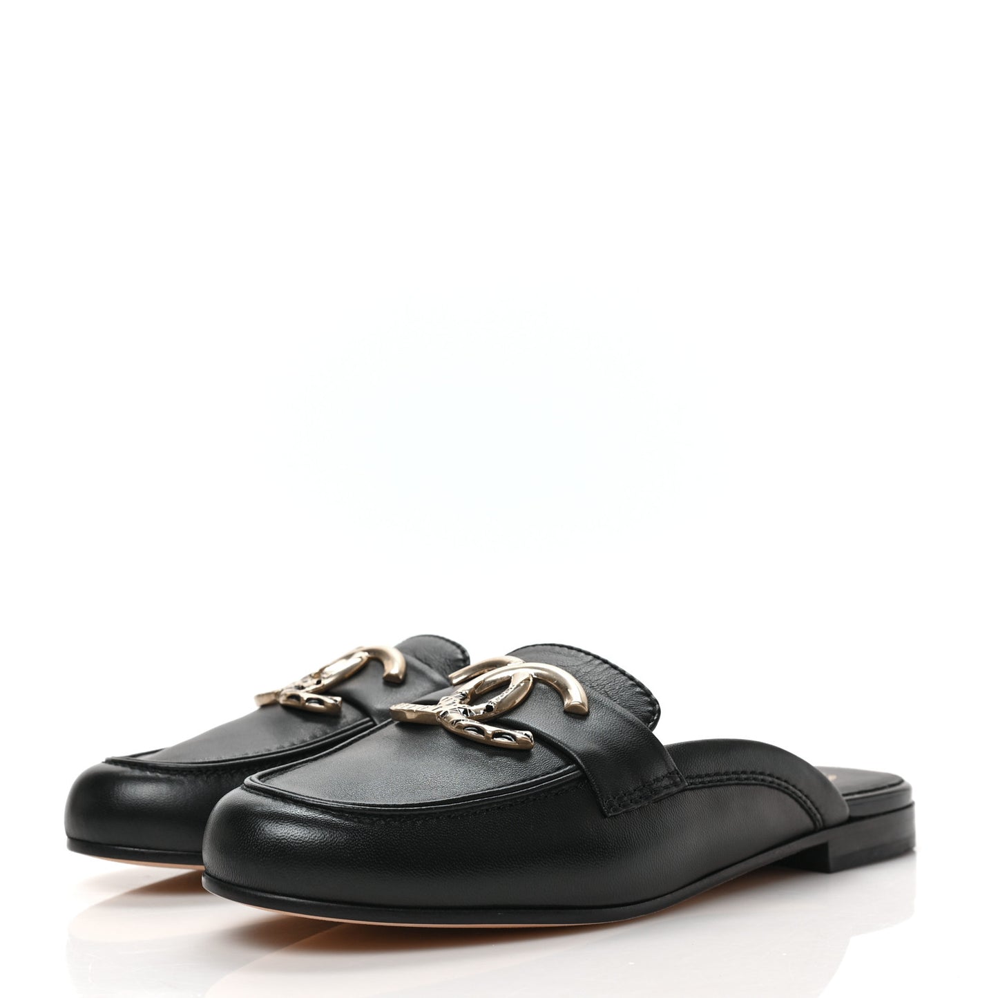Lambskin CC Mules 35.5 Black