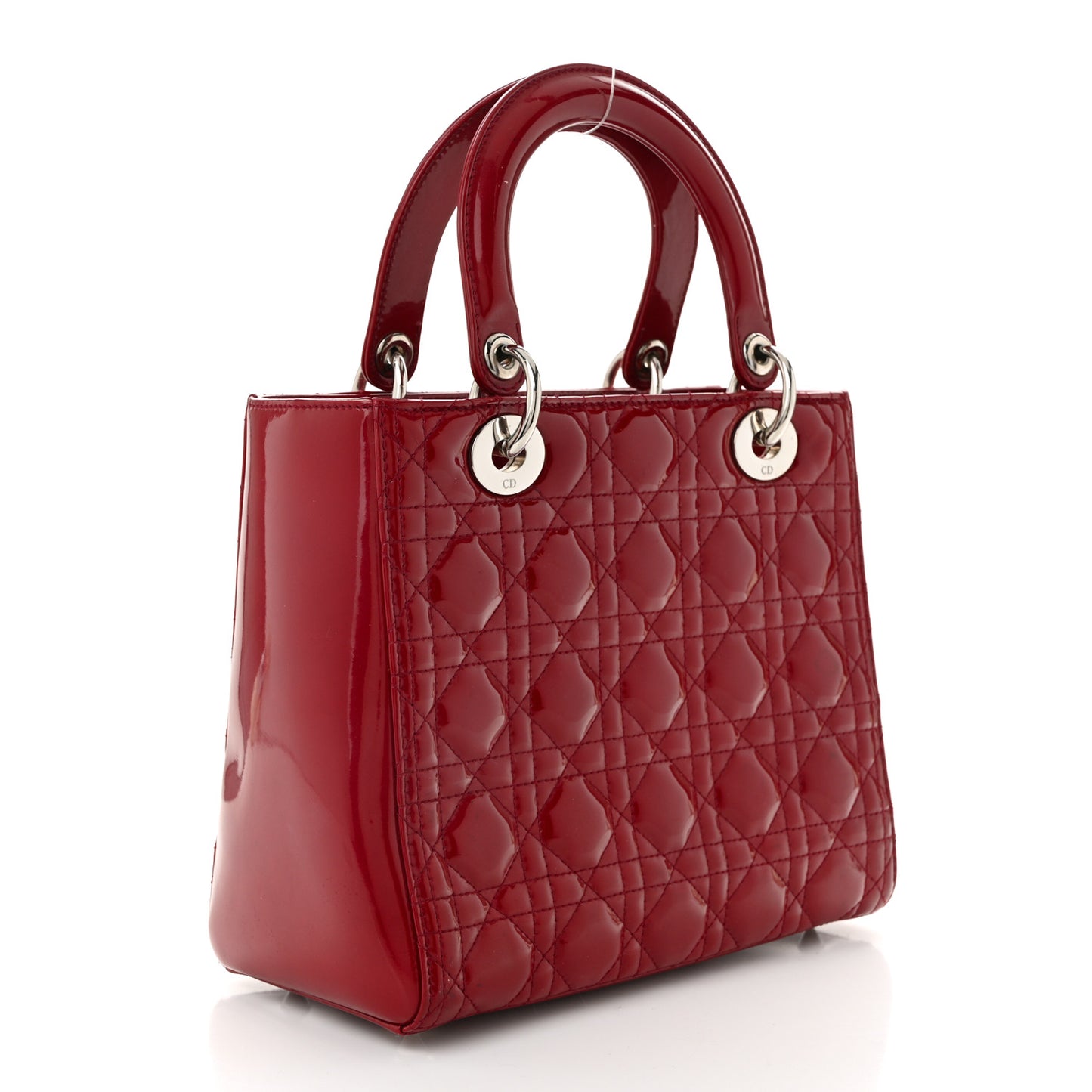 Patent Cannage Medium Lady Dior Red