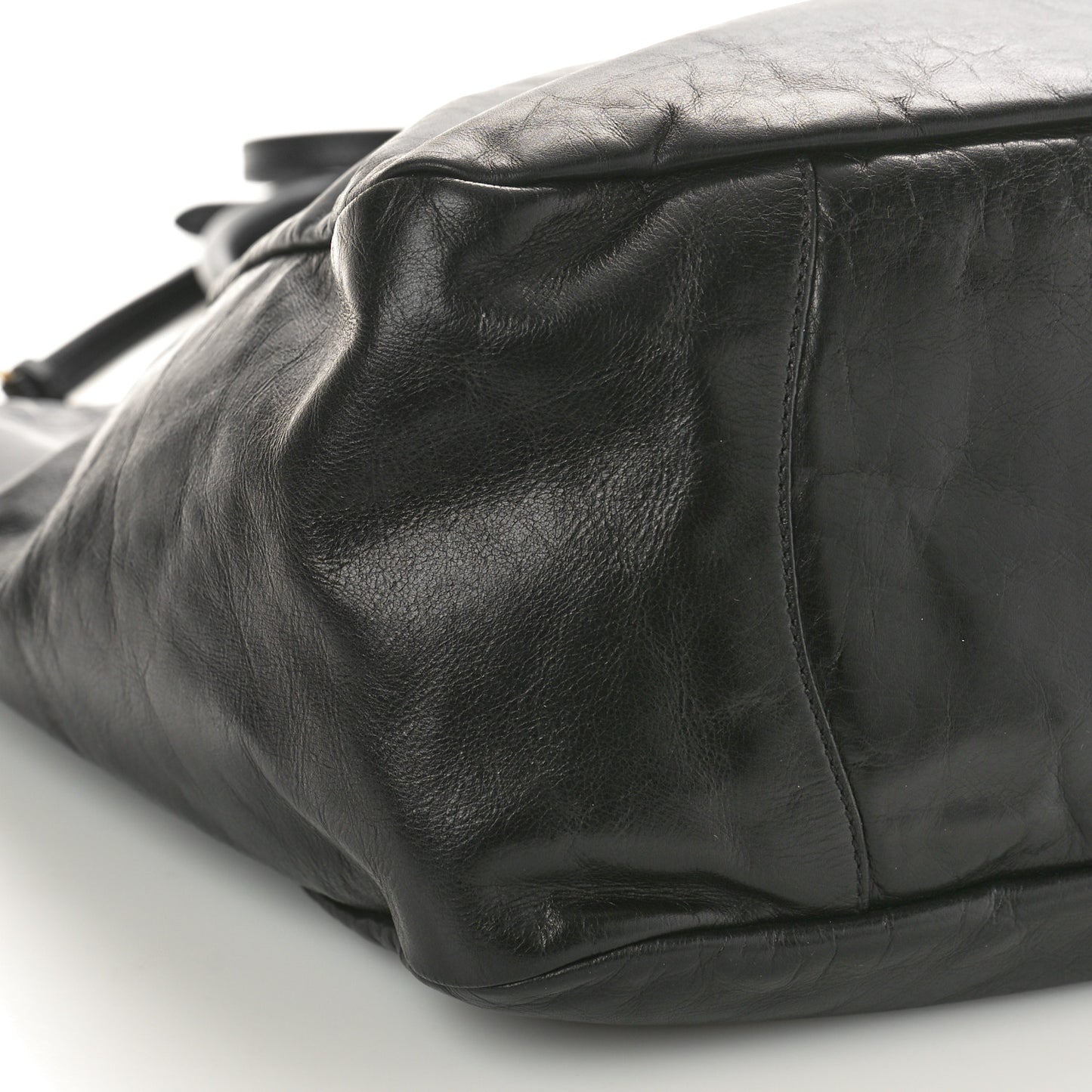 Soft Calf Shopping Tote Black