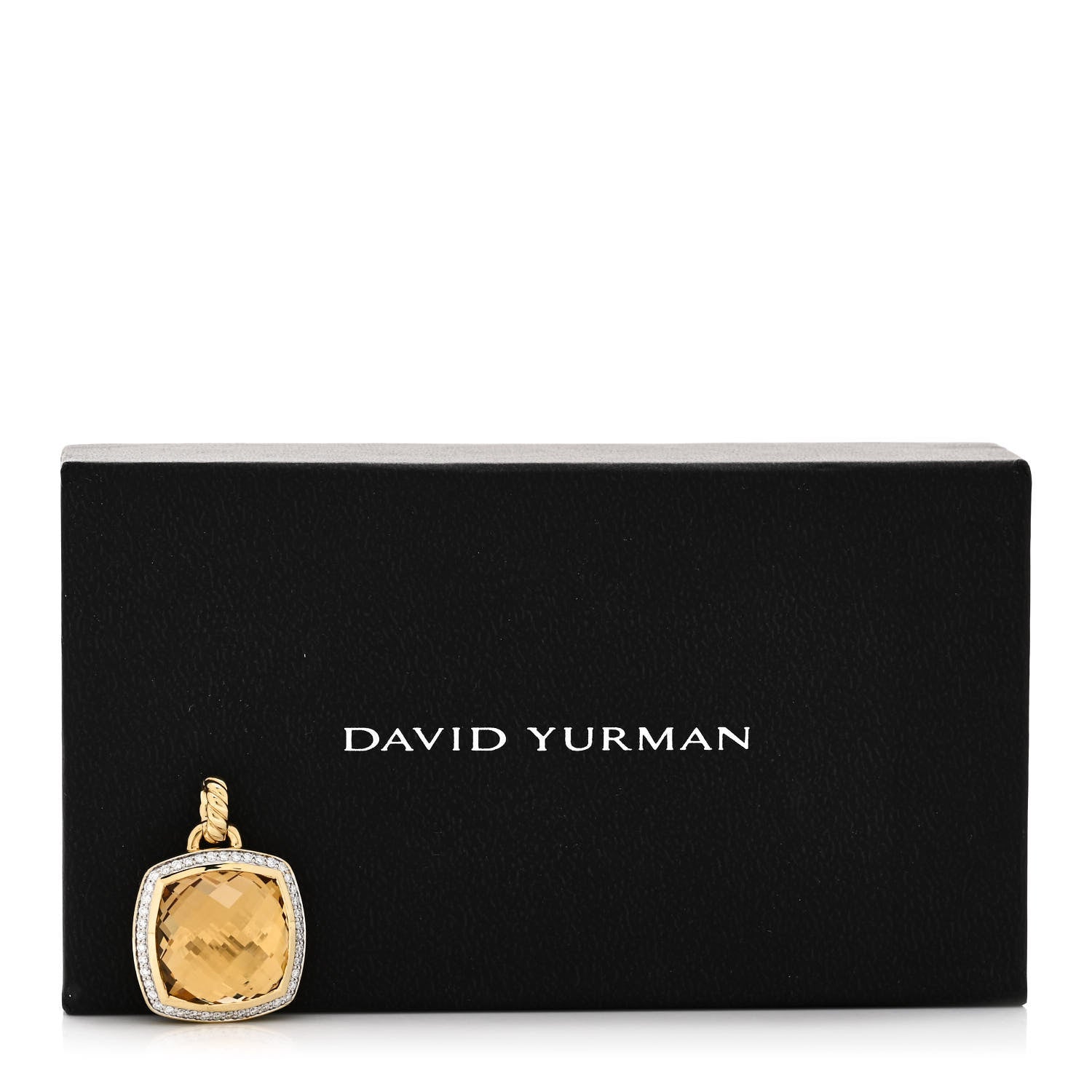 David Yurman 18K Yellow Gold Diamond Citrine 17mm Albion Pendant 5 of 5