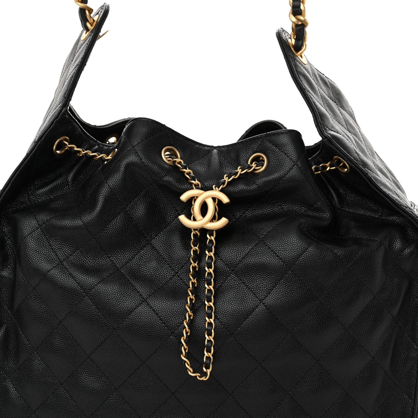 Caviar Quilted Medium Chanel 25 Handbag Black
