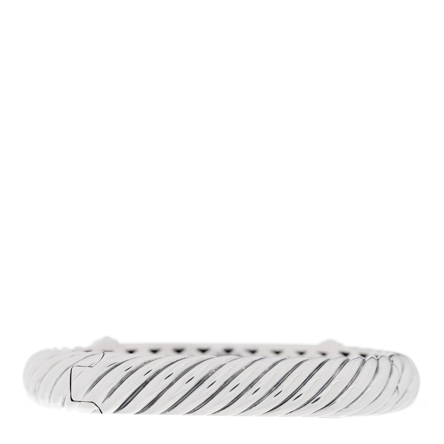 Sterling Silver Diamond 10mm Metro Cable Bangle Bracelet