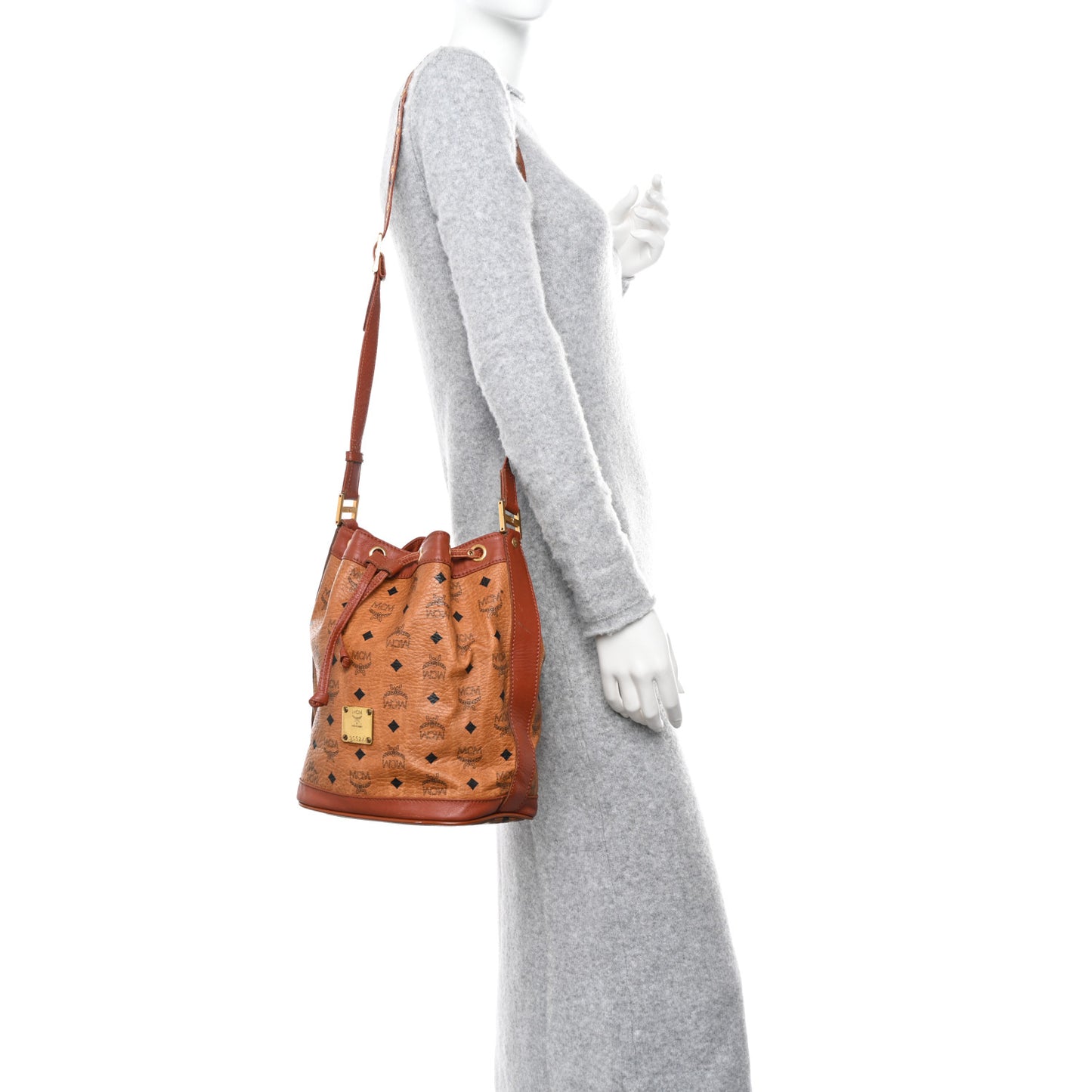 Visetos Drawstring Bucket Bag Brown