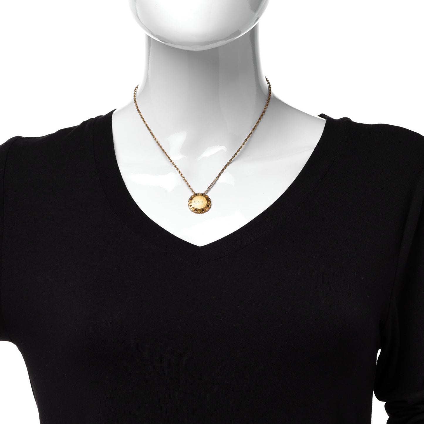 Medallion Long Chain Necklace Gold