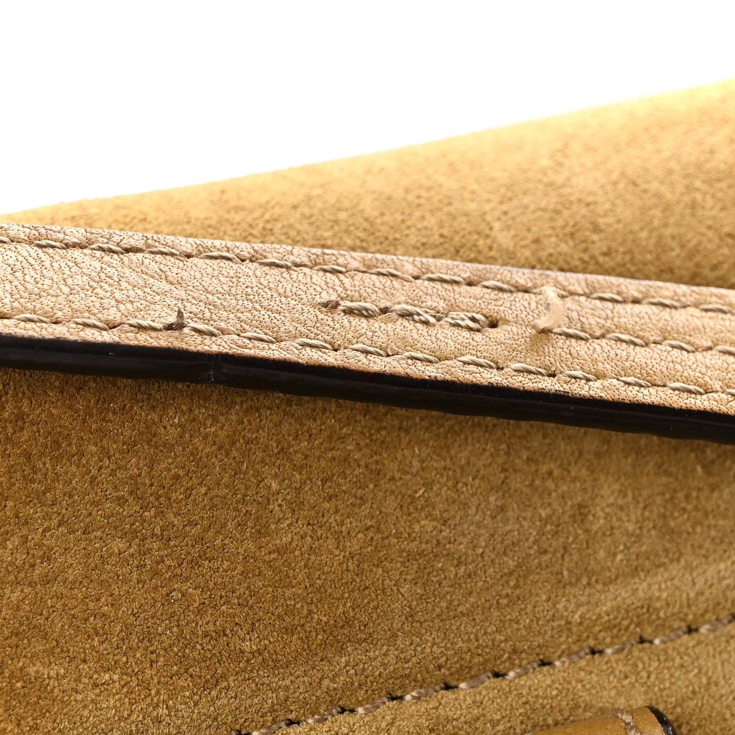 Suede Calfskin Small Faye Backpack Dark Khaki