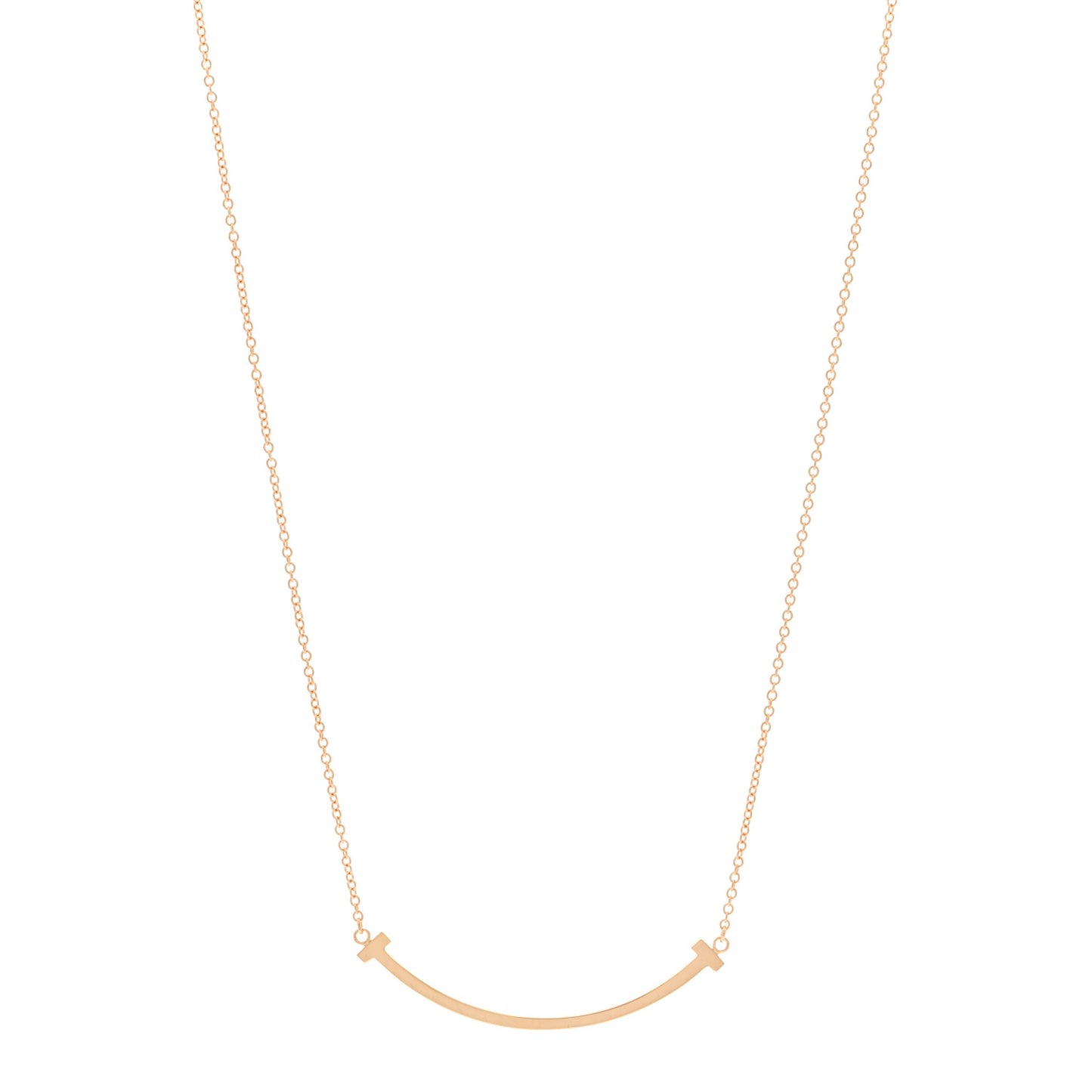 18K Rose Gold Small T Smile Pendant Necklace
