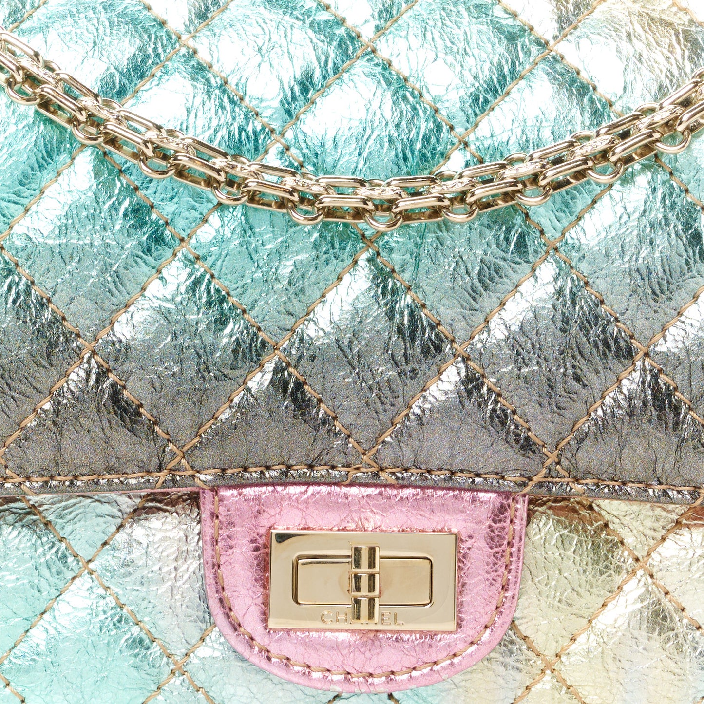Metallic Goatskin Quilted 2.55 Reissue 225 Flap Multicolor