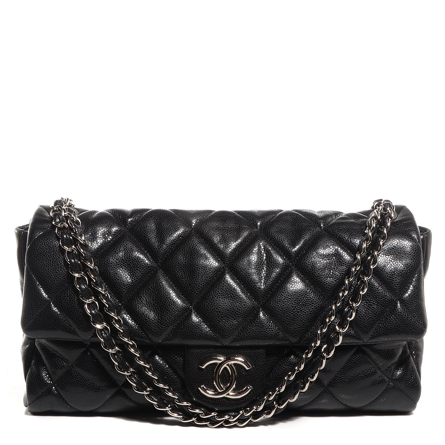 Chanel Glazed Caviar Medium Nature Flap Bag Black 76176 – FASHIONPHILE