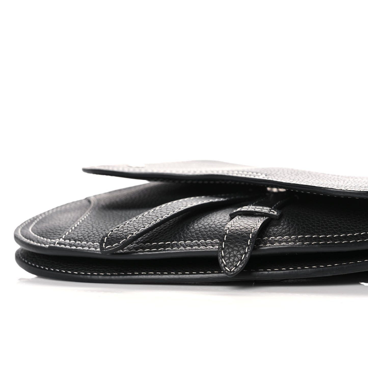 X KAWS Grained Calfskin Saddle Wristlet Black