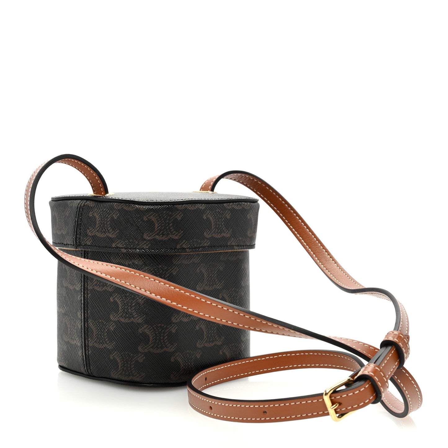 Triomphe Canvas Calfskin Small Cuir Triomphe Box Tan