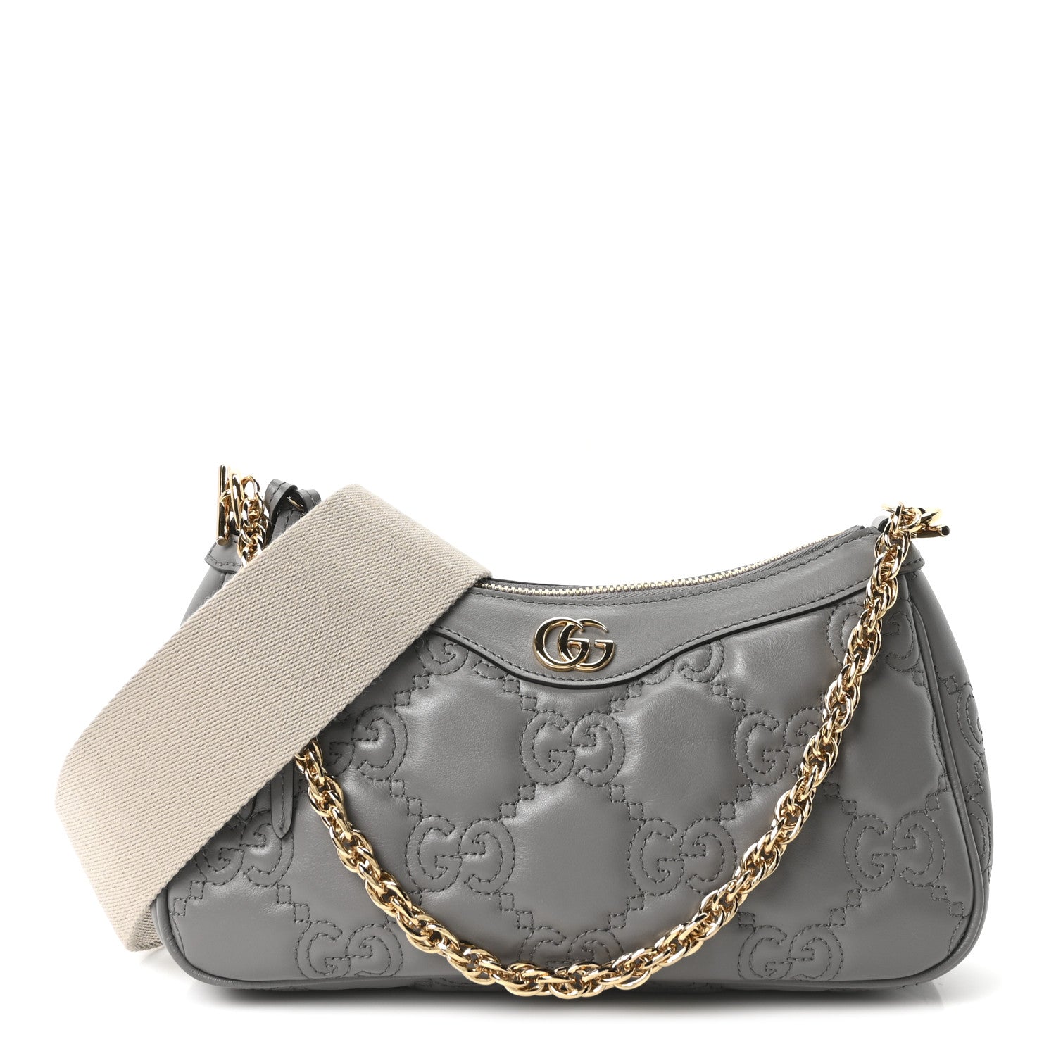 Gucci Calfskin GG Matelasse Chain Handbag Dusty Grey Natural Gucci Calfskin GG Matelasse Chain Handbag Dusty Grey Natural