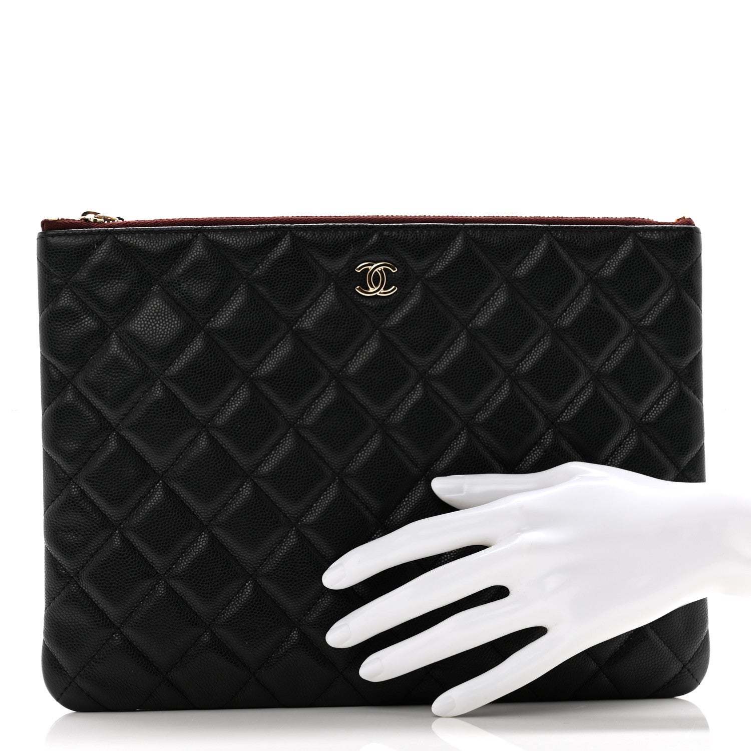 Chanel Caviar Quilted Medium Cosmetic Case Black 2 of 11