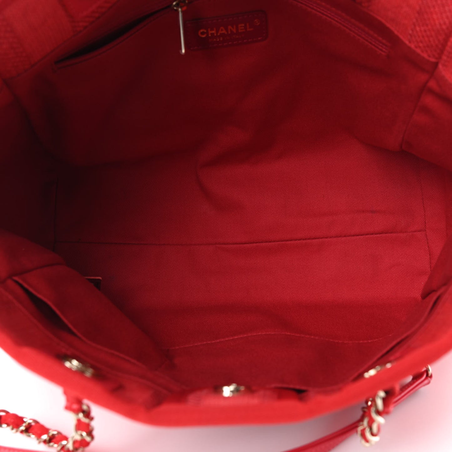 Mixed Fibers Striped Small Deauville Tote Red