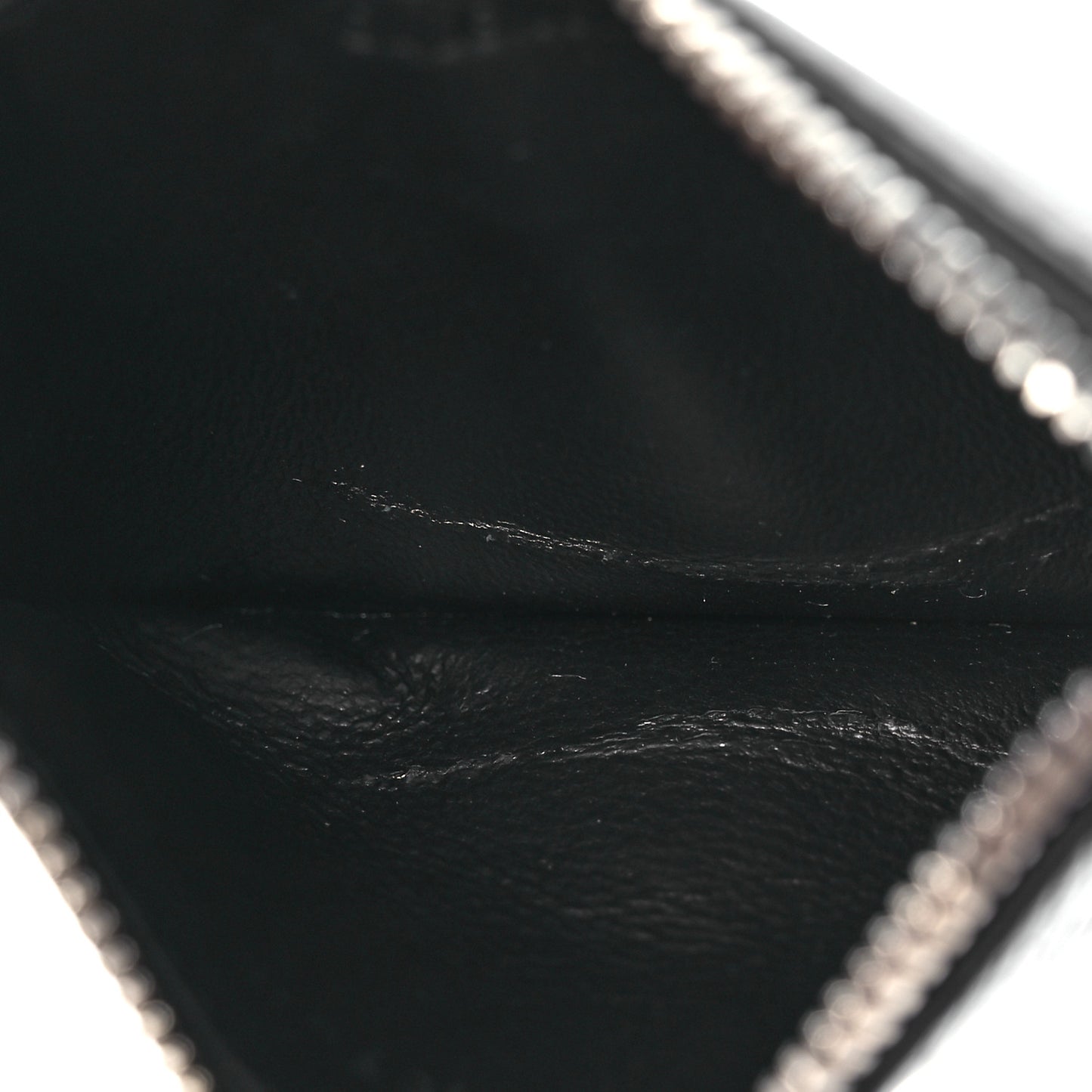 Grained Calfskin Miami Logo Cash Coin Card Holder On Keychain Black