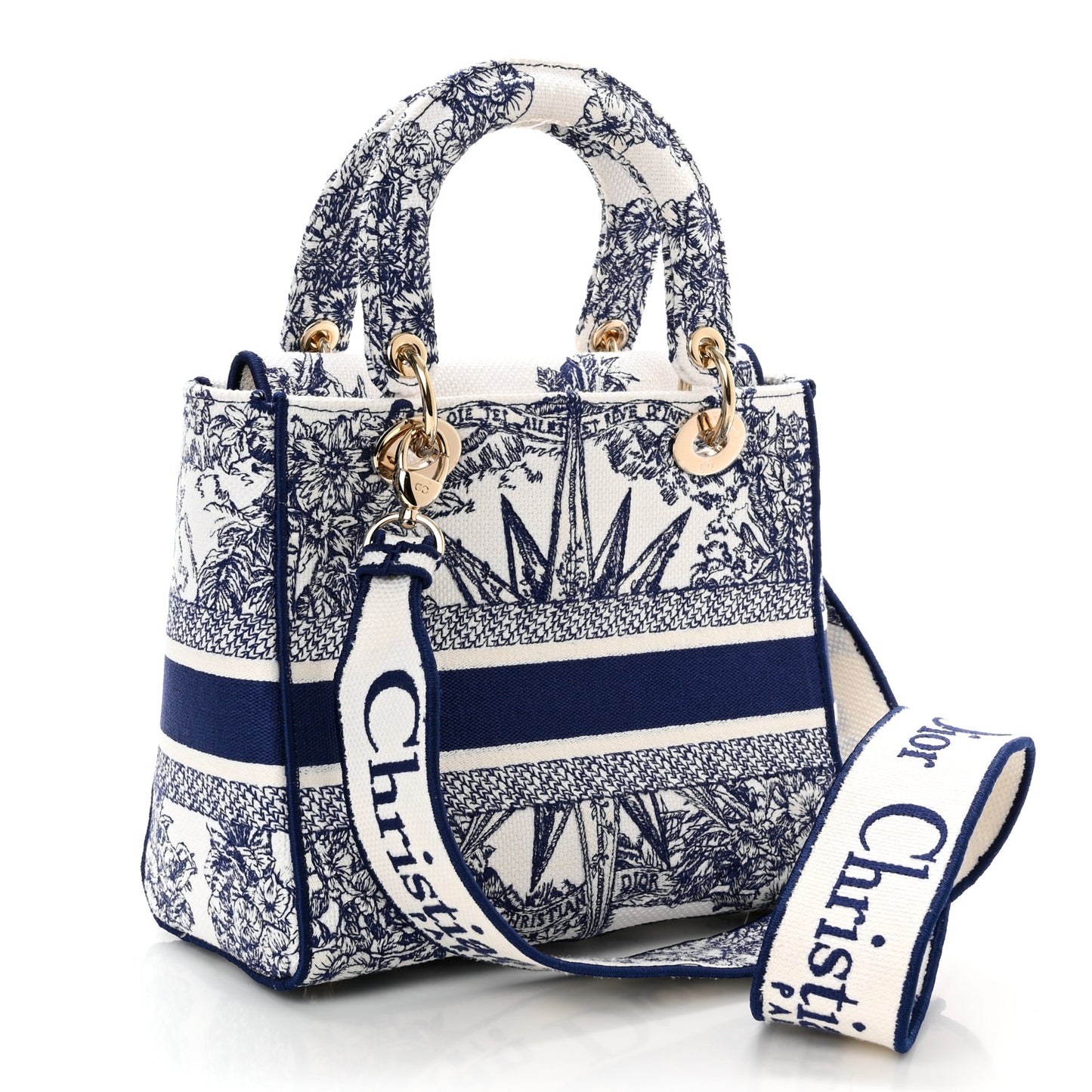 Canvas Reverse Embroidered Rêve d'Infini Medium Lady D-Lite Blue Multicolor