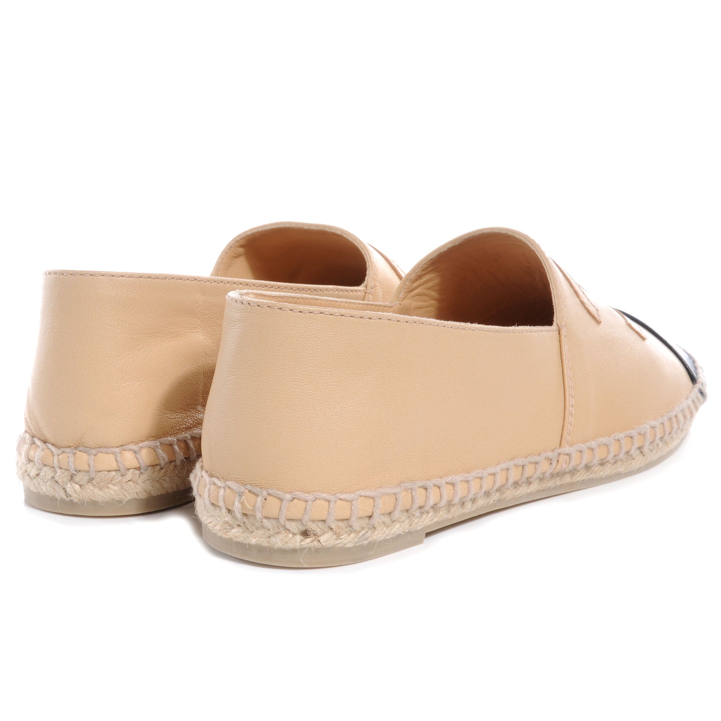Lambskin Espadrilles Beige Black 36