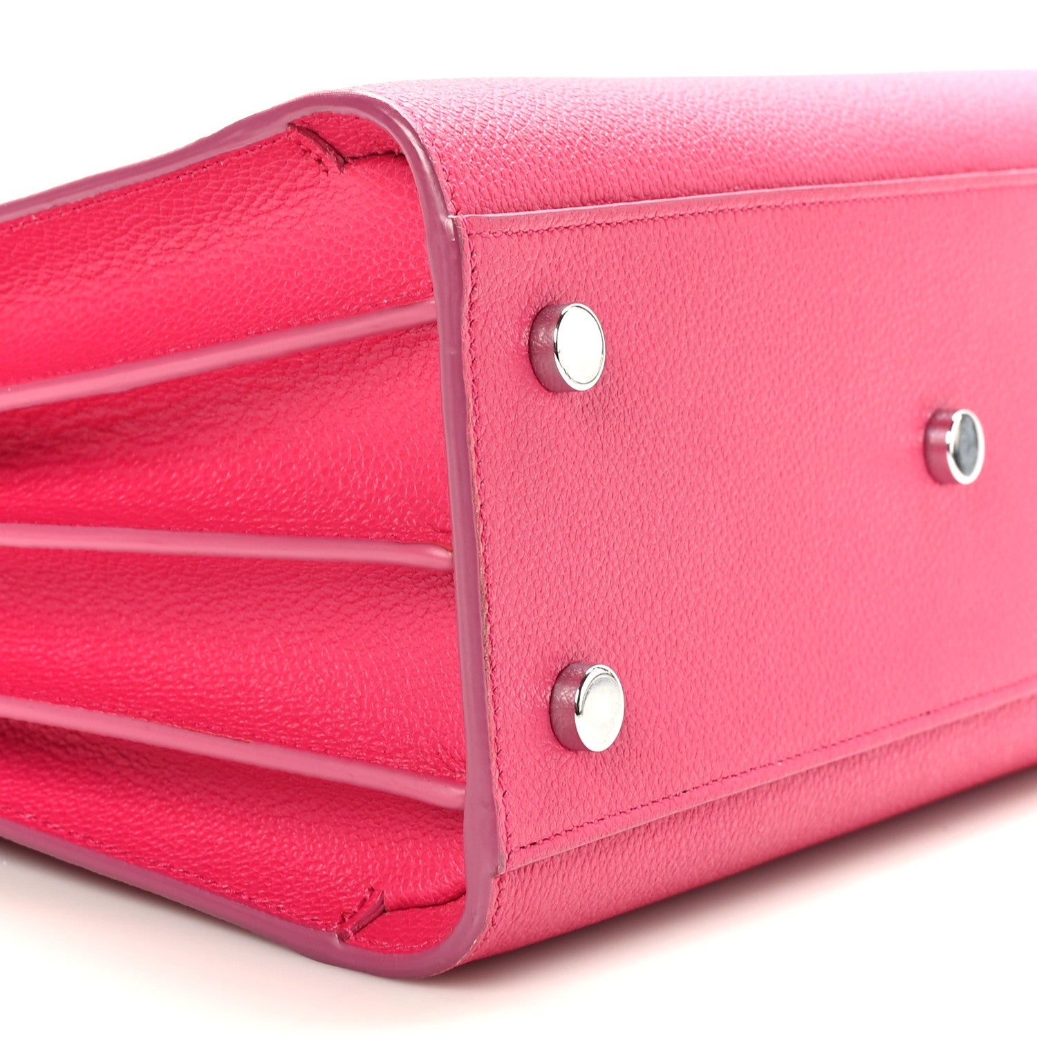 Saint Laurent Grained Calfskin Baby Sac De Jour Lipstick Fuchsia 8 of 9