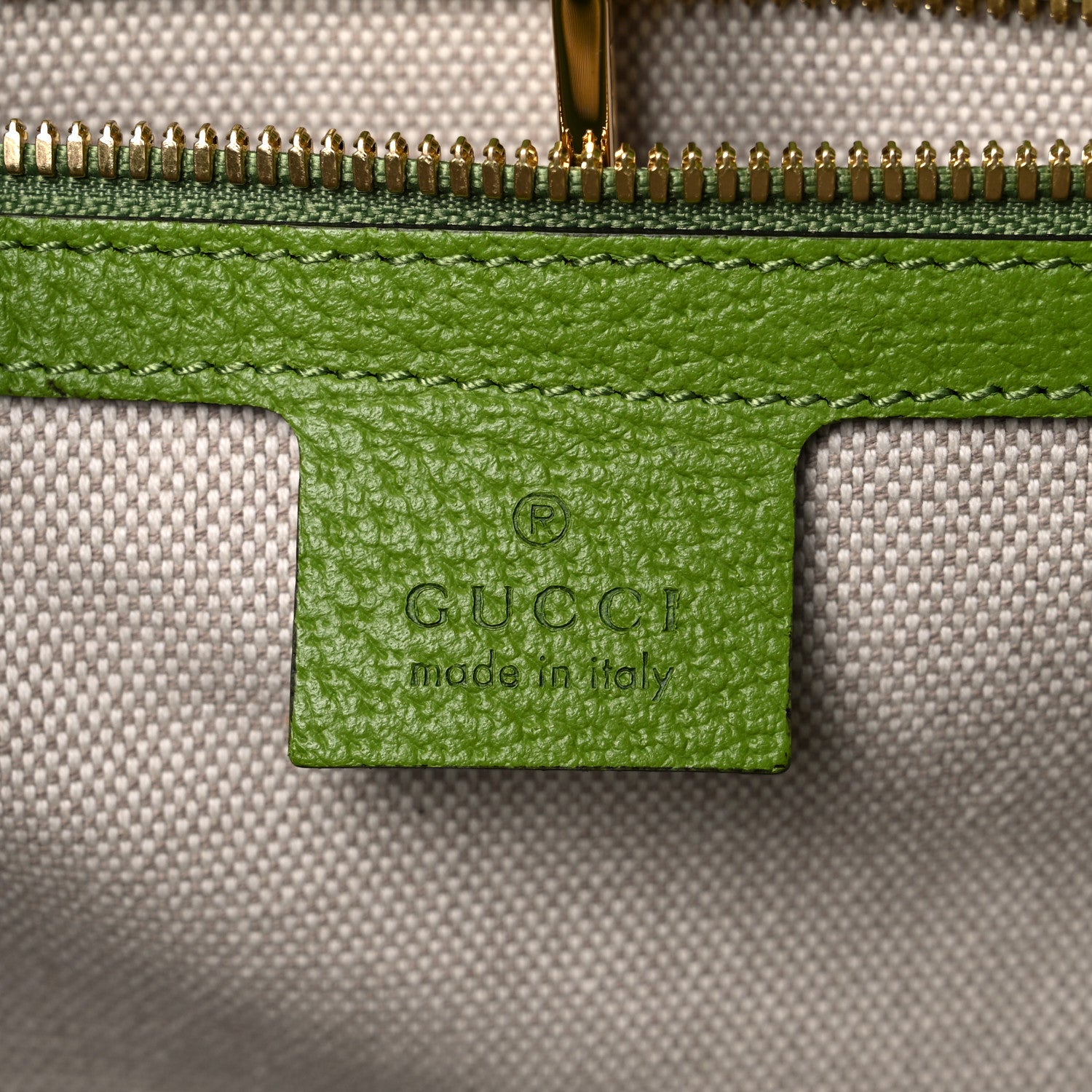 Gucci Fabric Embroidered Square G Forte Dei Marmi Striped Tote Bag Green Yellow 9 of 13