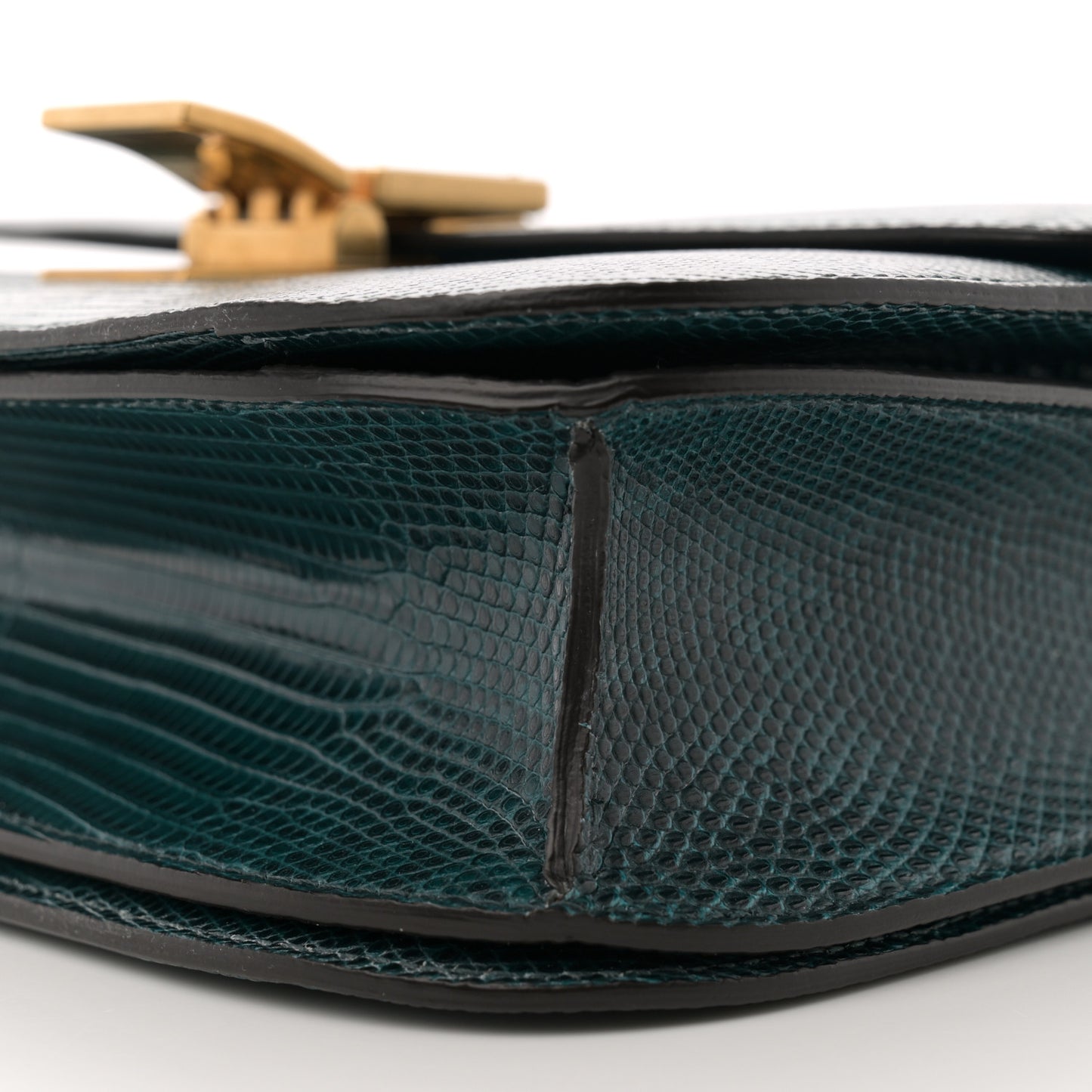 Lizard Medium Classic Box Flap Bag Dark Green
