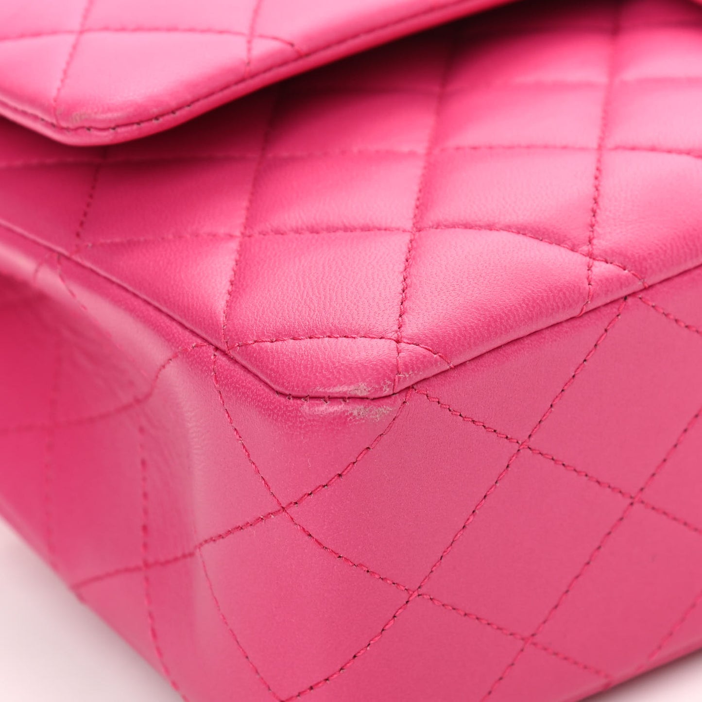 Lambskin Quilted Medium Double Flap Pink