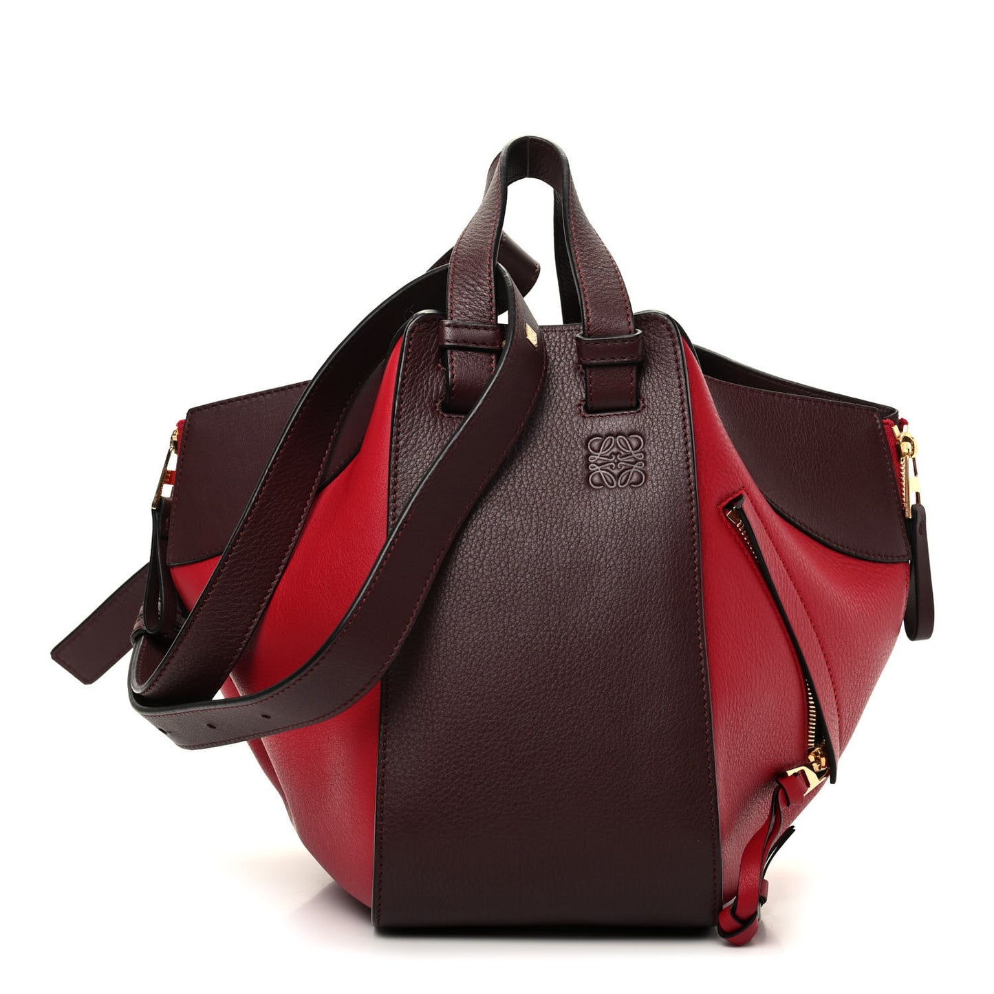 Calfskin Small Hammock Shoulder Bag Maroon Oxblood