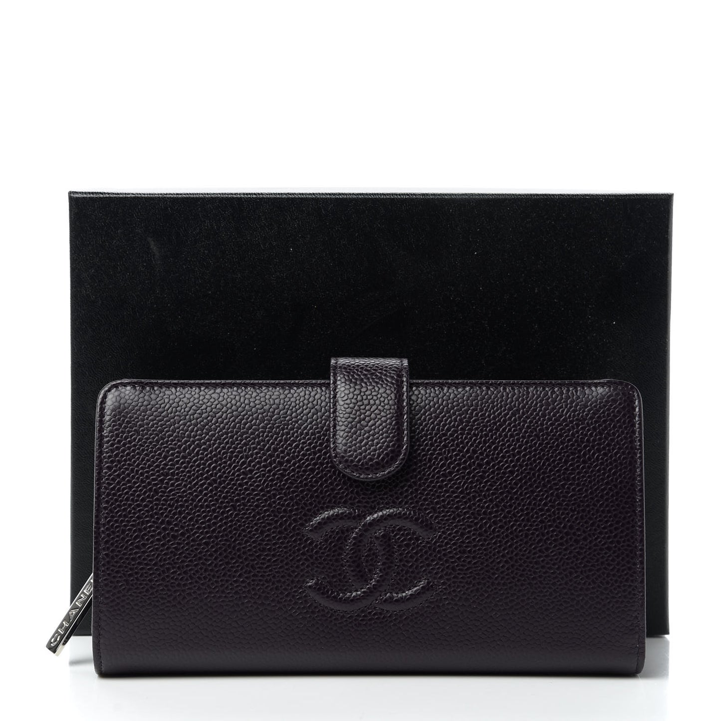 Caviar Timeless CC French Long Wallet Purple