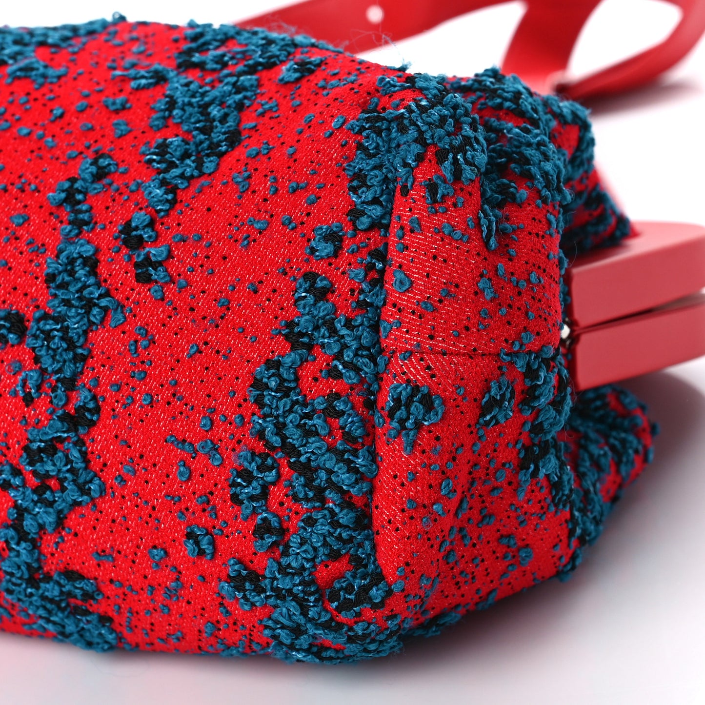 Textured Fabric Medium The Point Triangle Bag Red