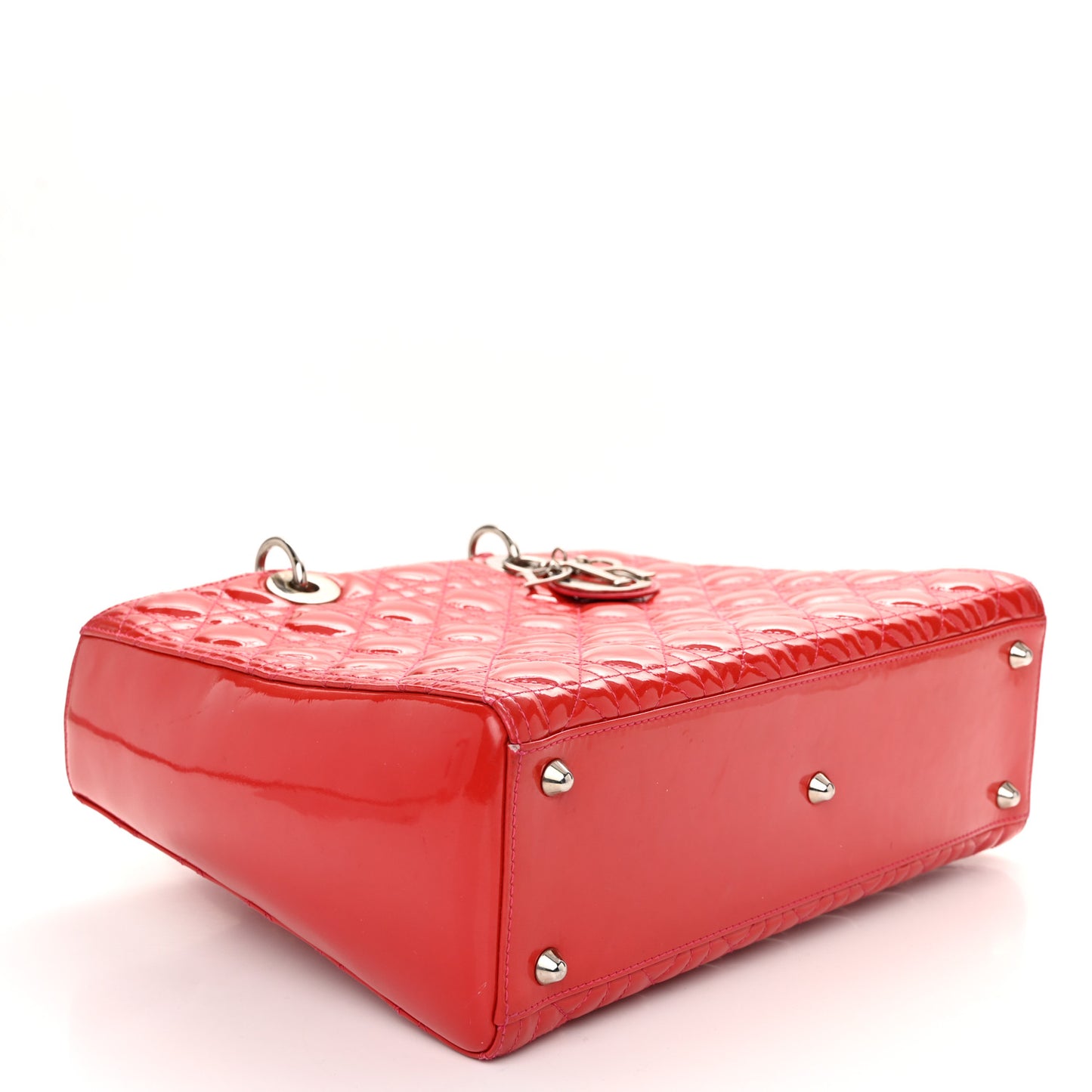 Patent Cannage Large Lady Dior Red