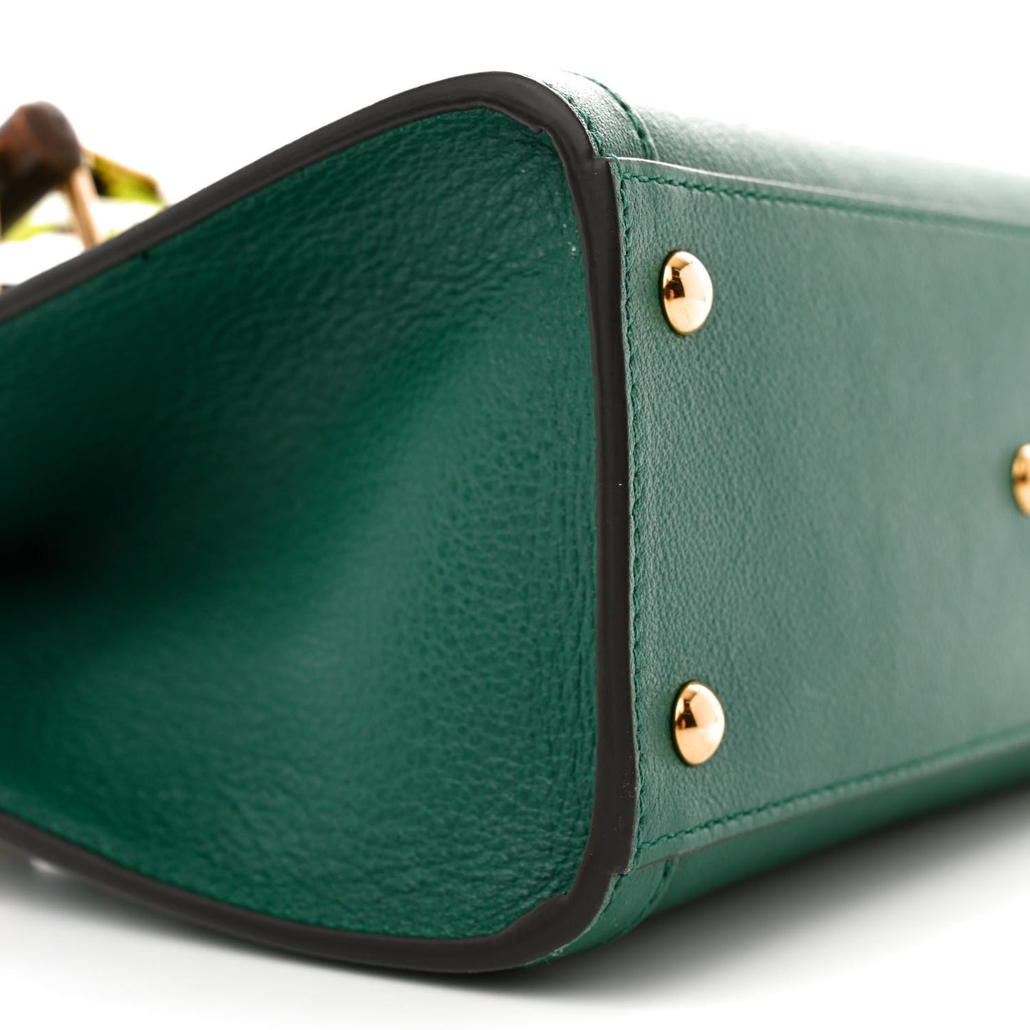 Wonka Grain Calfskin Mini Diana Tote Bag Green Yellow Fluo