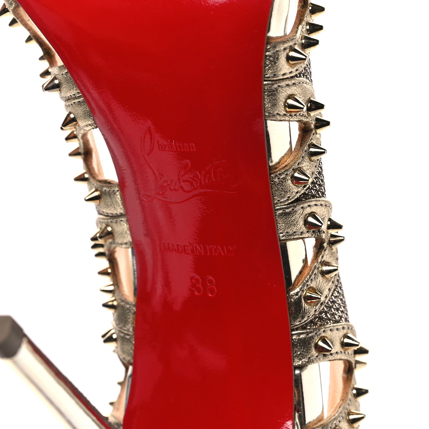 Glitter Silk Nappa Spiked Circus City 120 Pumps 38 Gold