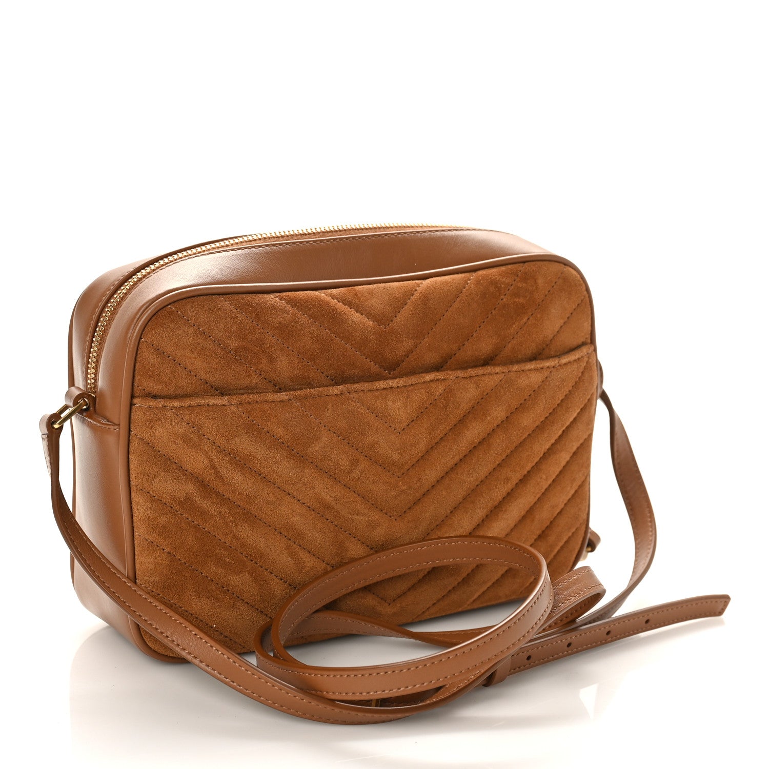 Saint Laurent Suede Matelasse Monogram Lou Camera Bag Cinnamon 3 of 8