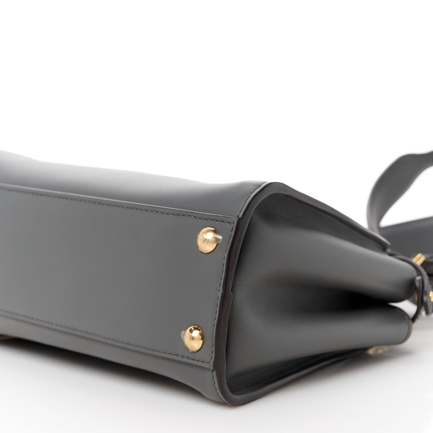 Vitello Seta Chenille FF Mini Peekaboo Iconic Satchel Anthracite Asfalto
