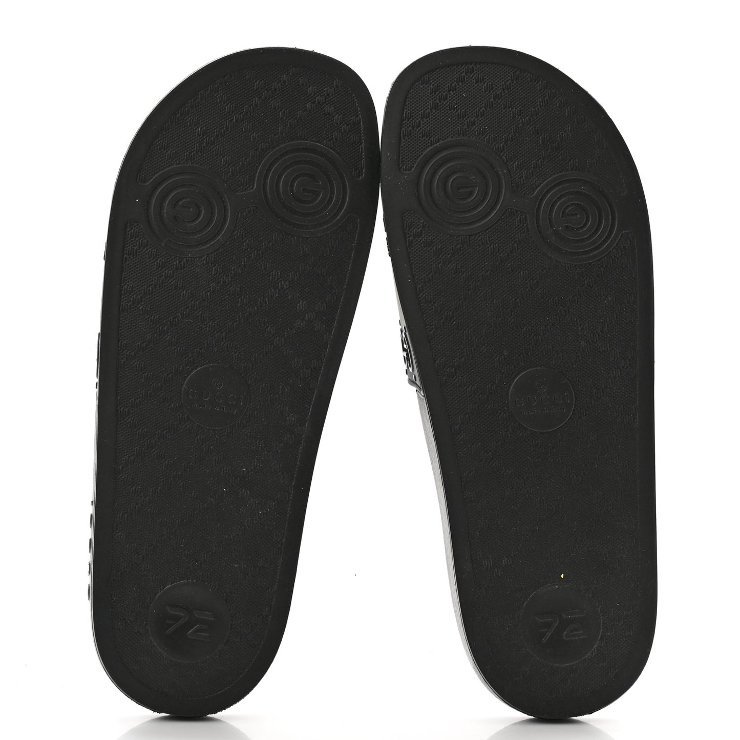 Rubber GG Monogram Perforated Womens Slide Sandals 40 Black