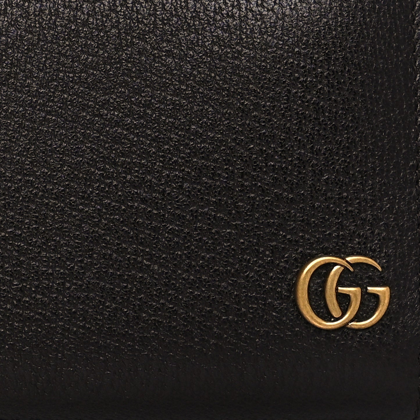 Dollar Calfskin Boar Effect GG Marmont Zip Around Wallet Dark Cocoa