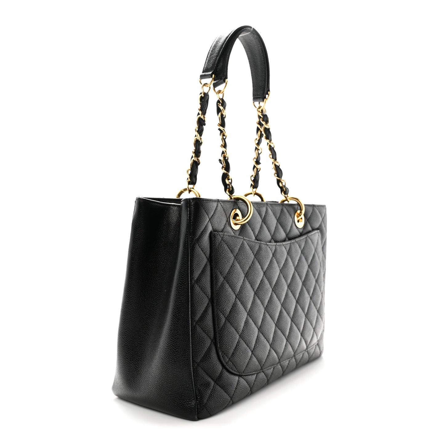 Caviar Quilted Grand Shopping Tote GST Black