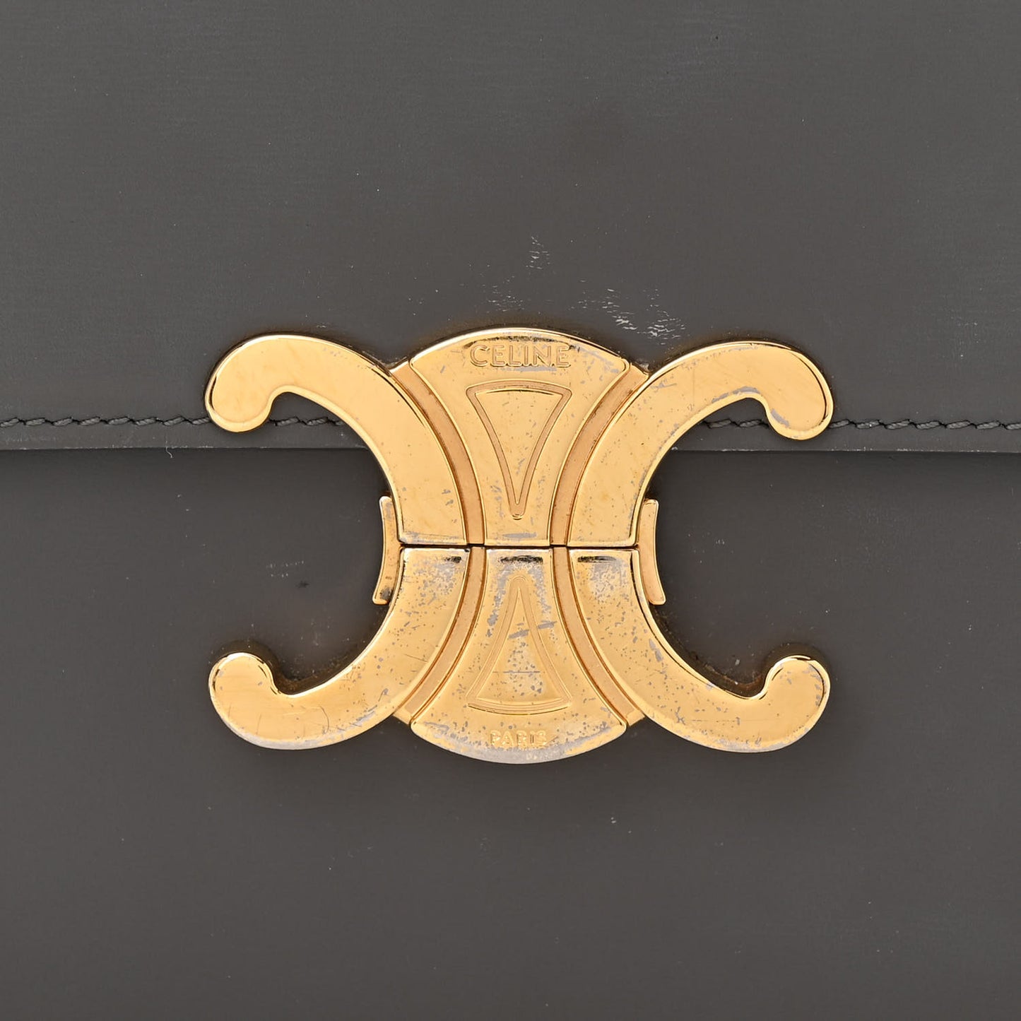 Shiny Calfskin Medium Triomphe Grey